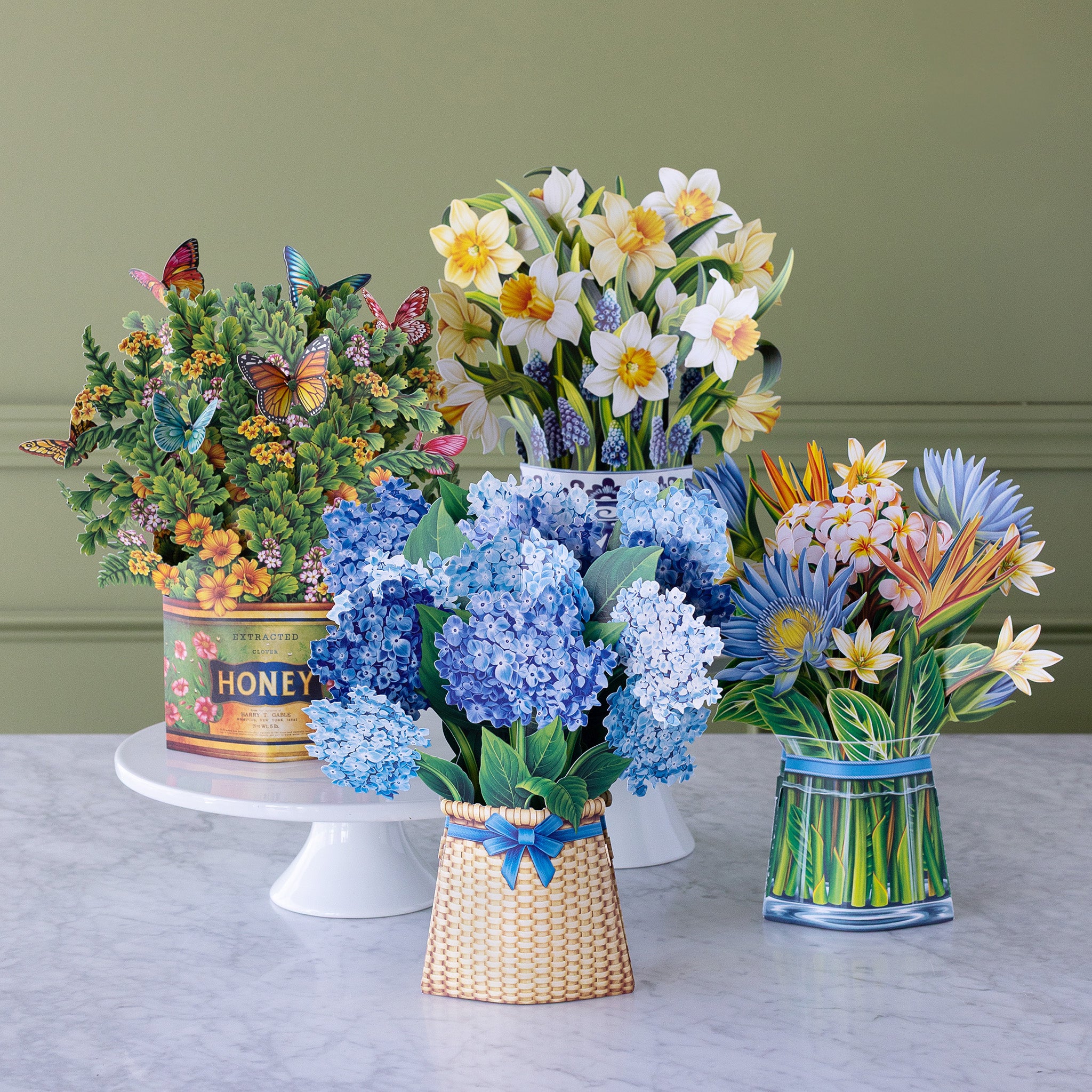 Beautiful Garden Favorites Greeting Card with Flower Bouquets - Perfect for Birthdays, Anniversaries & Special Occasions
