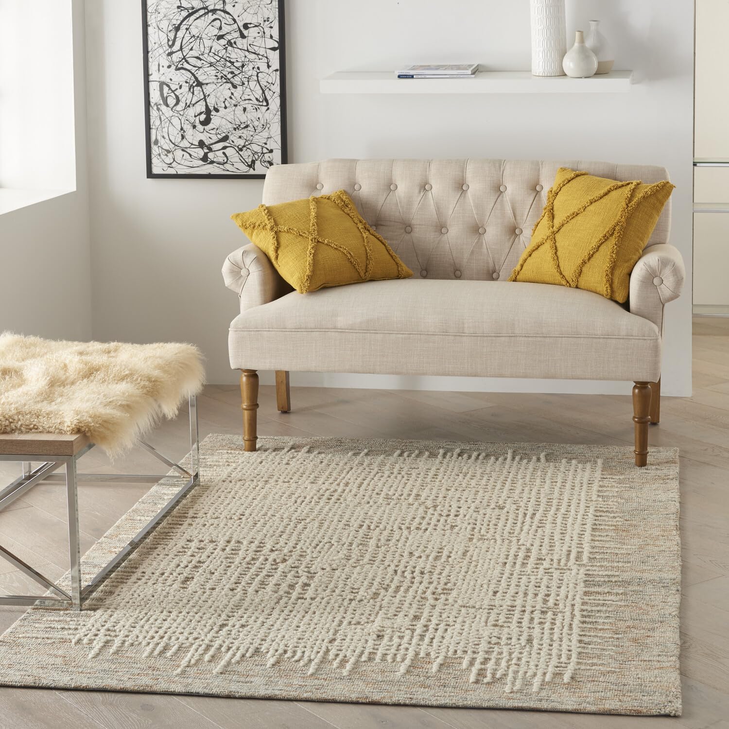 Nourison Vail Rustic Beige/Multi 5'3