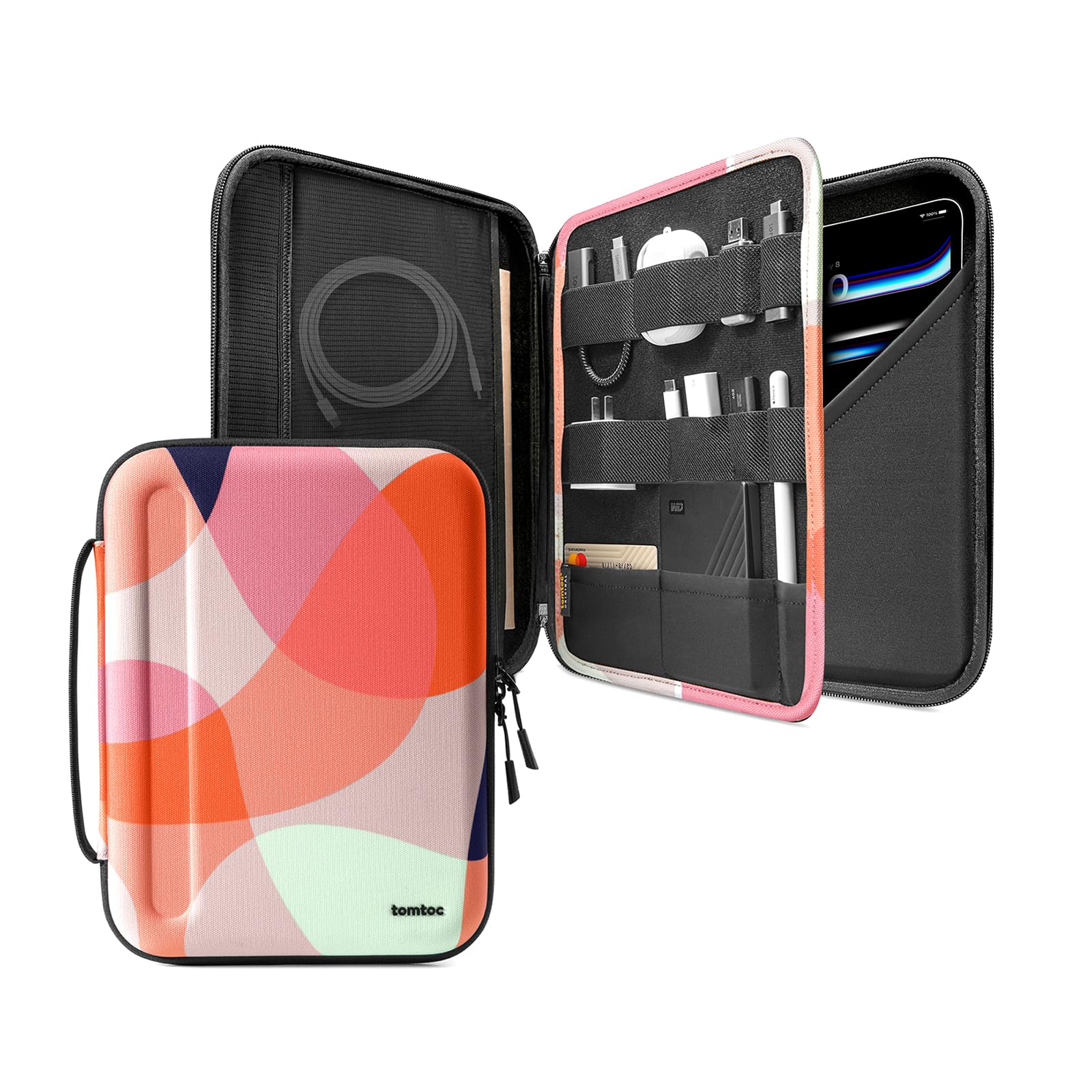 tomtoc Protective Sleeve Case for 13-inch iPad Pro M4 (2024) & iPad Air M2 - Durable Portfolio with Accessories Pocket for Apple Pencil Pro, Magic Keyboard & Charger - Perfect for Work, Travel & School Use
