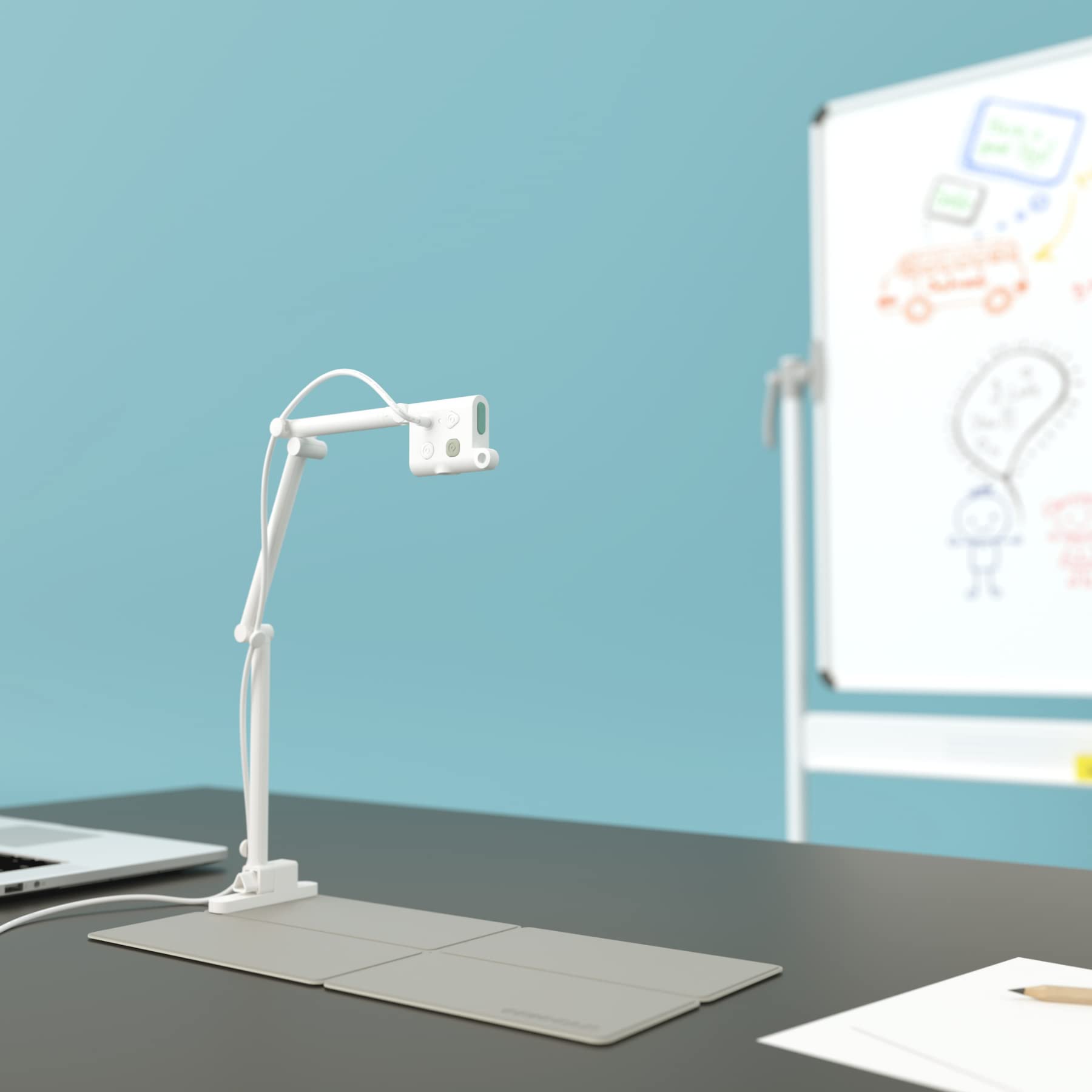 OKIOCAM S-4K 8MP Webcam & Document Camera 2-in-1 with OKIOPoint Smart Visual Pointer - 4K Ultra HD Document Camera for Online Teaching, Remote Learning, Video Conferencing on PC, Mac & Chromebooks