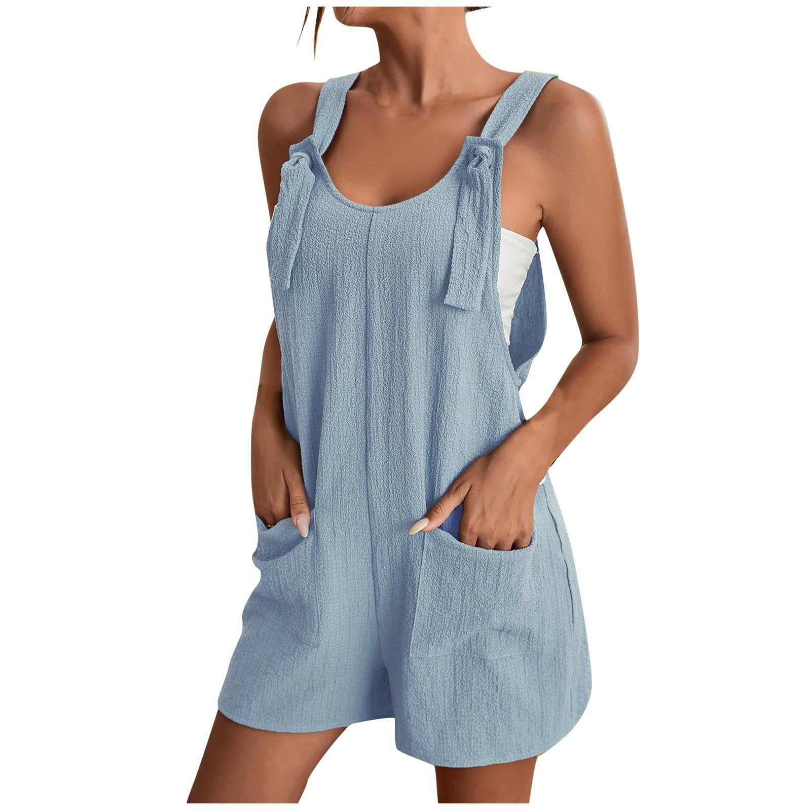YUTANRAL Women's Rompers & Jumpsuits 2024 - Casual Summer Overalls, Athletic Shorts & Dressy Outfits (Ag-Blue, Large) | Amazon Warehouse Deals | Perfect for Outdoor Activities, Beach Vacations & American Flag Themed Events