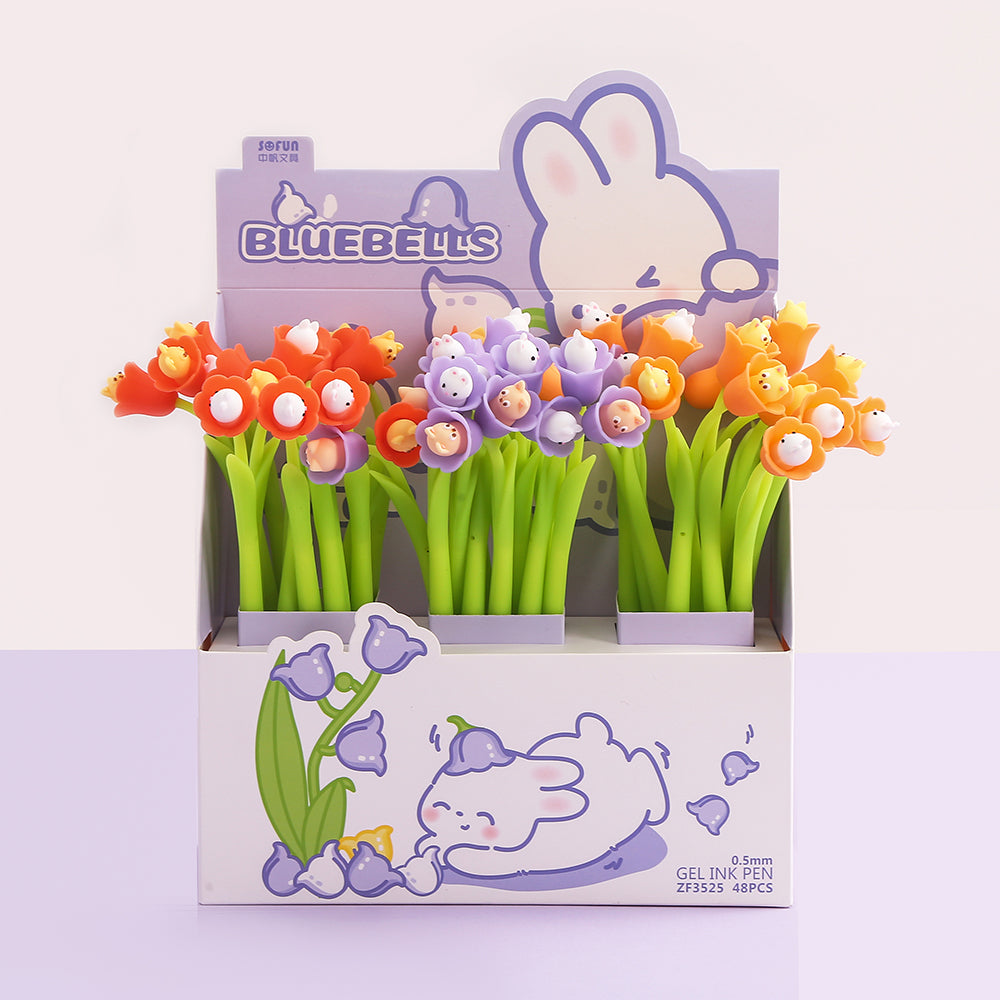 Bluebell Flower Gel Pen - Smooth Writing, Vibrant Colors for Journaling, Note Taking & Creative Projects - Perfect for Students, Artists & Office Use