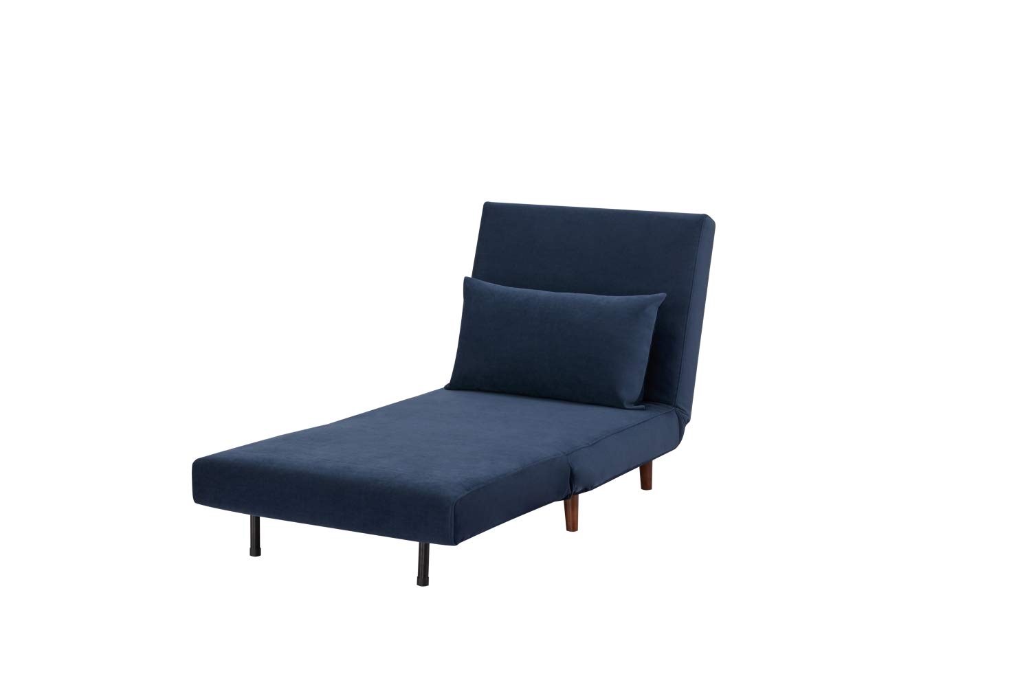 GIA Tri-Fold Convertible Velvet Sofa Bed Chair with Removable Pillow and Adjustable Legs, Sky Blue - Perfect for Small Spaces, Guest Rooms & Apartments