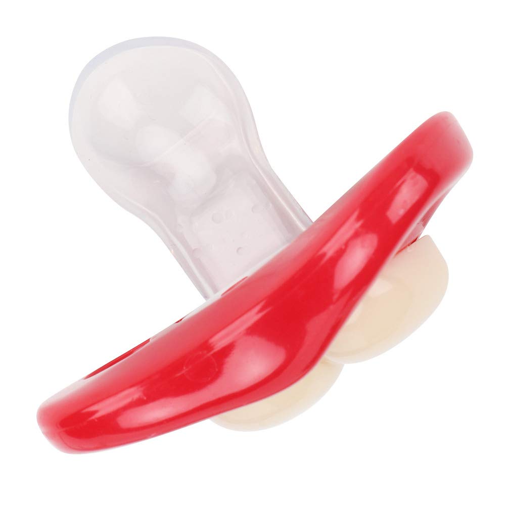 Funny Soft Gel Laughing Red Lip Pacifiers for Babies & Kids - 2 Teeth Design, BPA-Free Baby Soother Accessories | Perfect for Teething Relief, Travel & Playtime