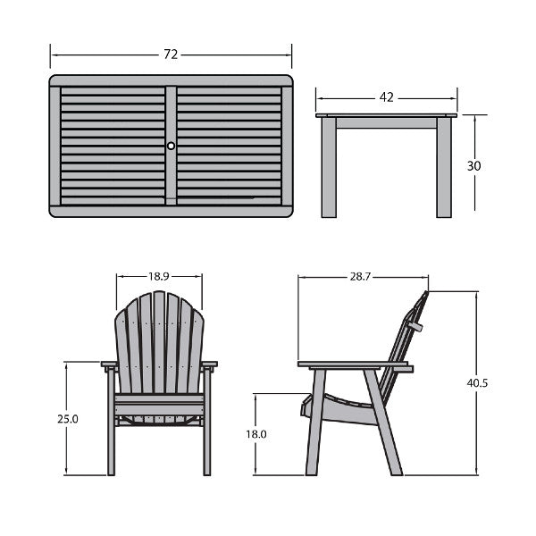 Muskoka 7-Piece Outdoor Bistro Dining Set - Patio Garden Cafe Table and Chairs for Backyard, Deck, Poolside & Balcony