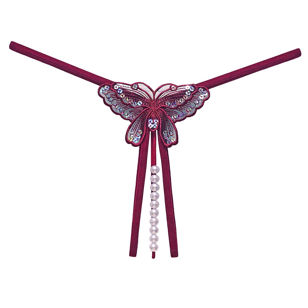 Niceful Women's Sexy Lace G-String Thong Panties - Seamless Low Rise T-Back Underwear for Women (Red, Medium) | Perfect for Date Night, Lingerie Collection & Sensual Occasions