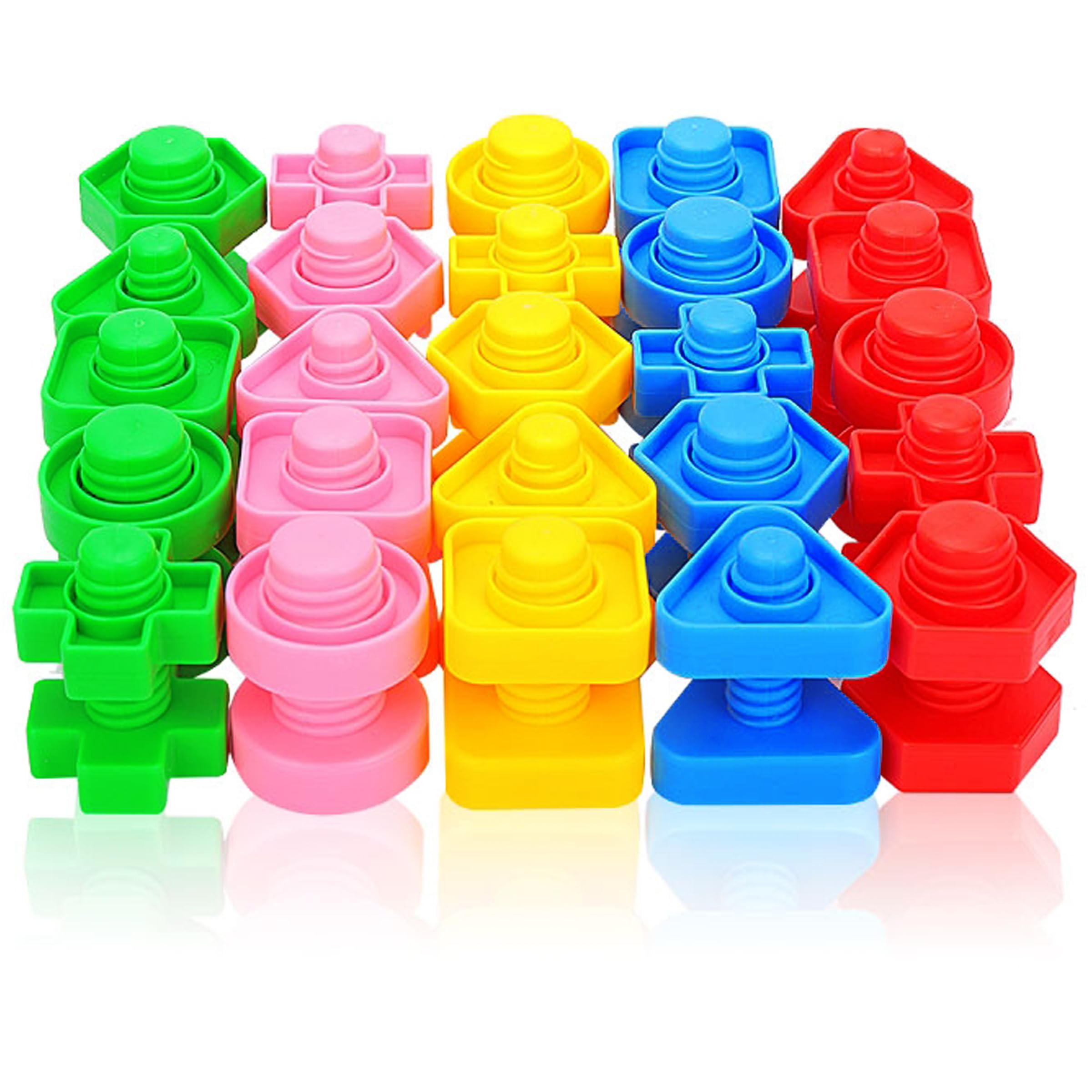 40 Pcs Jumbo Nuts and Bolts Toys for Toddlers 1-3 Years - Fine Motor Skills Learning Toys with Storage Tote & Activity Book - Occupational Therapy, Shape Sorting, Preschool Manipulatives - Perfect for Classroom, Home Play & Early Childhood Development