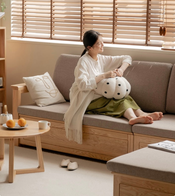 Solid Oak Wood Storage Box for Sofa - Organize Living Room, Bedroom, or Office with Stylish Wooden Storage Solution
