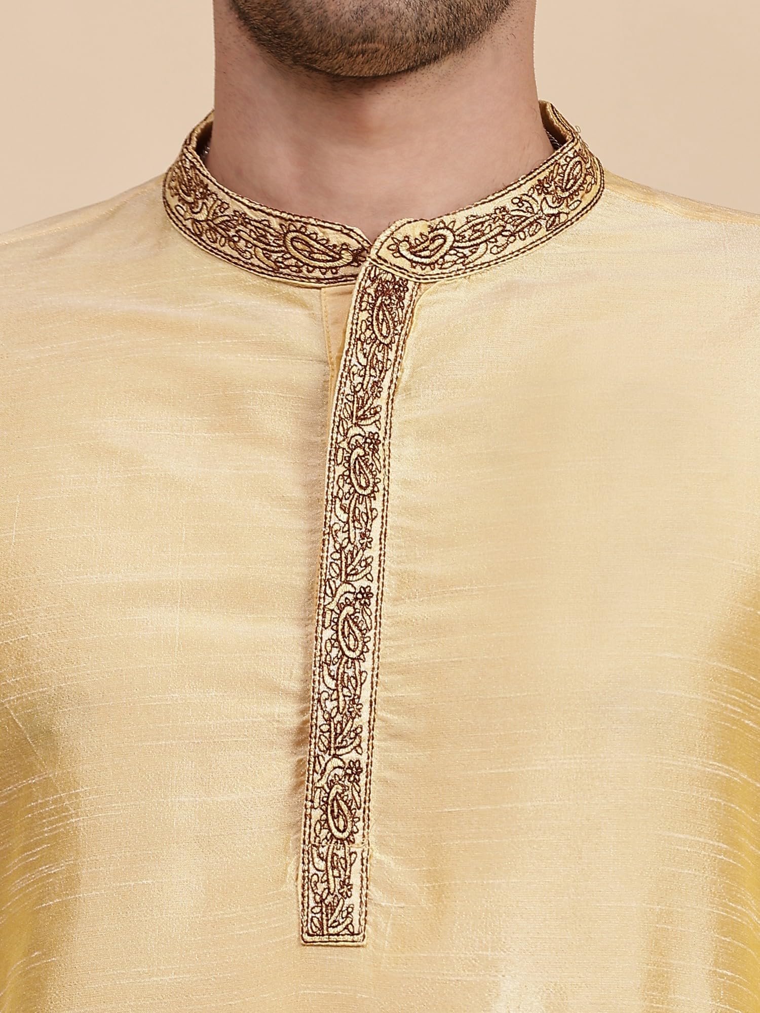 SKAVIJ Men's Tunic Art Silk Kurta Pajama Set - Elegant Wedding & Party Outfit for Festive Occasions | Perfect for Indian Weddings, Diwali Celebrations & Cultural Events