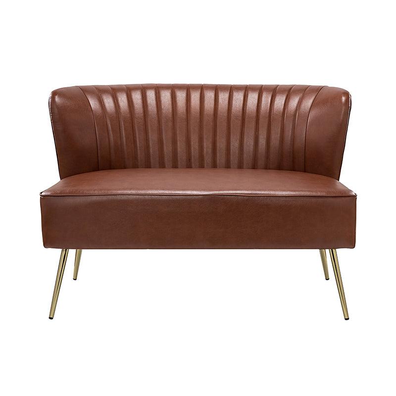 Agnes Vegan Leather Loveseat - Eco-Friendly Faux Leather Sofa for Small Spaces | Perfect for Apartments, Living Rooms & Home Offices