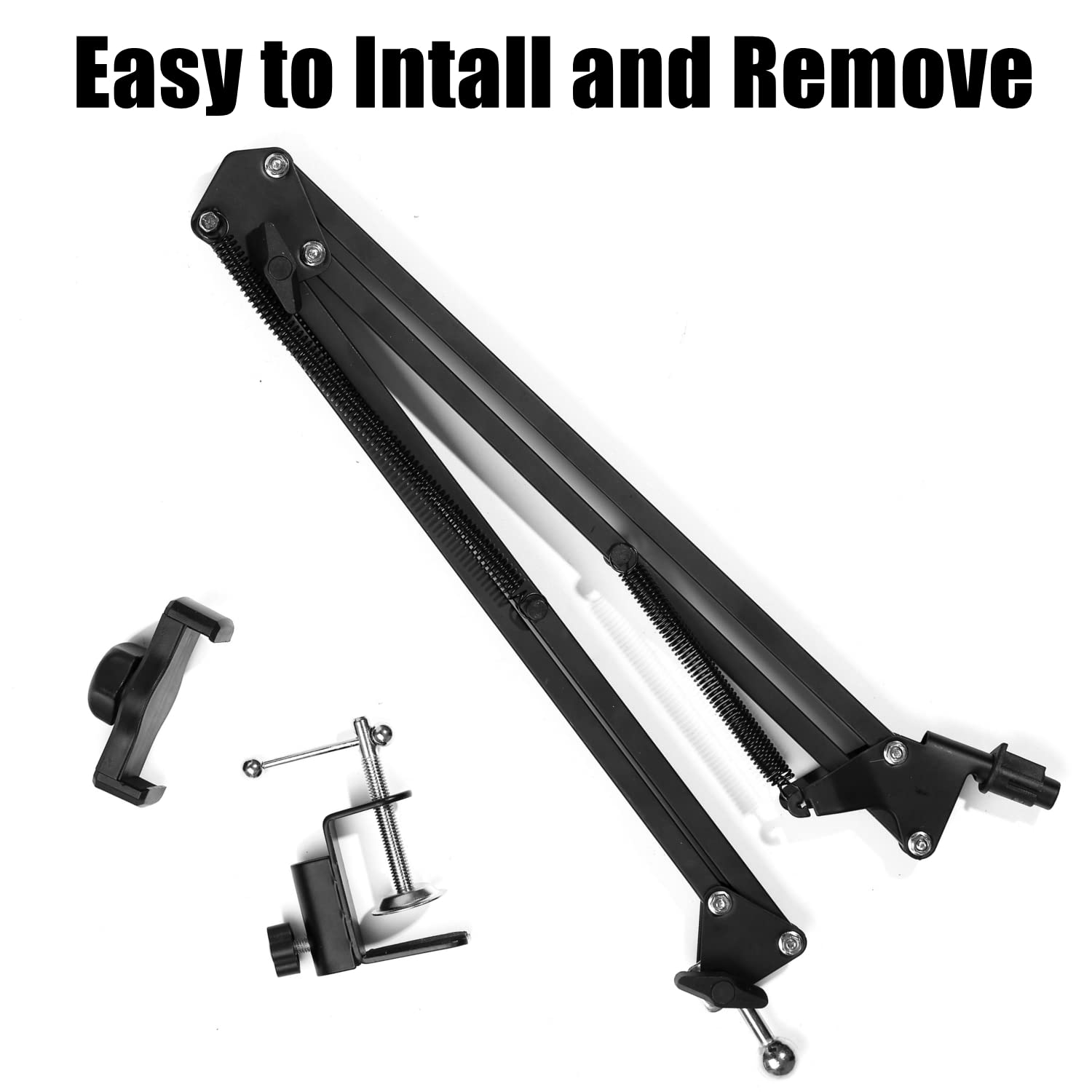 WANBY Adjustable Overhead Phone Stand with 360° Rotation - Flexible Articulating Arm Mount for iPhone, Samsung & All Smartphones - Perfect for Video Calls, Live Streaming & Hands-Free Use