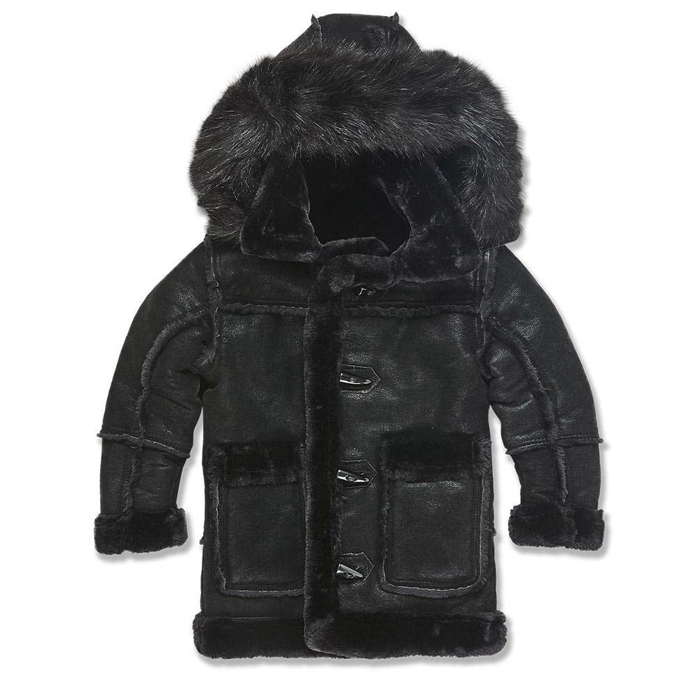 Jordan Craig Kids Denali Shearling Jacket for Boys & Girls - Warm Winter Coat with Soft Fleece Lining (Black) - Perfect for Snow Days & Outdoor Adventures