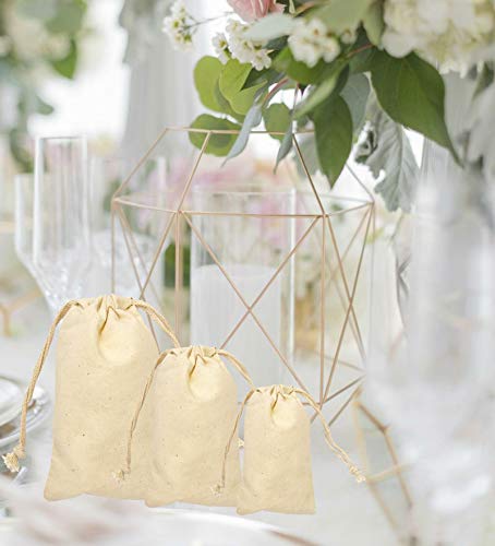 Eco-Friendly 100% Cotton Reusable Muslin Produce Bags for Groceries, Farmers Market & Zero Waste Shopping - Washable & Sustainable Food Storage Solution