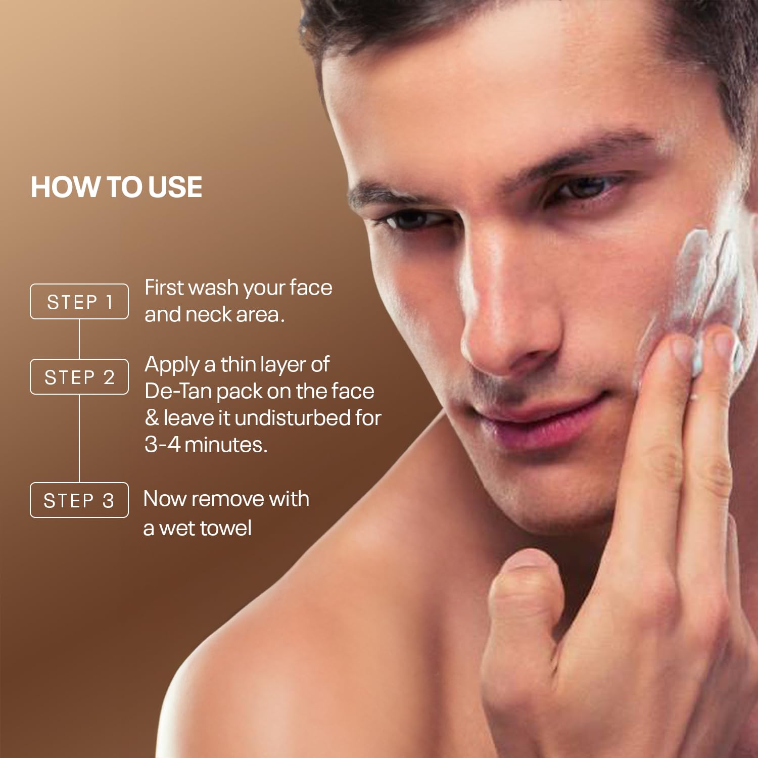 Qraa Men De Tan Pack with De Tan Scrub - Skin Brightening & Lightening Treatment | Blackhead & Dirt Removal | Tan Removal Face Scrub & Pack | 100g x 2 (Pack of 2) | Perfect for Men's Daily Skincare & Post-Sun Care Routine