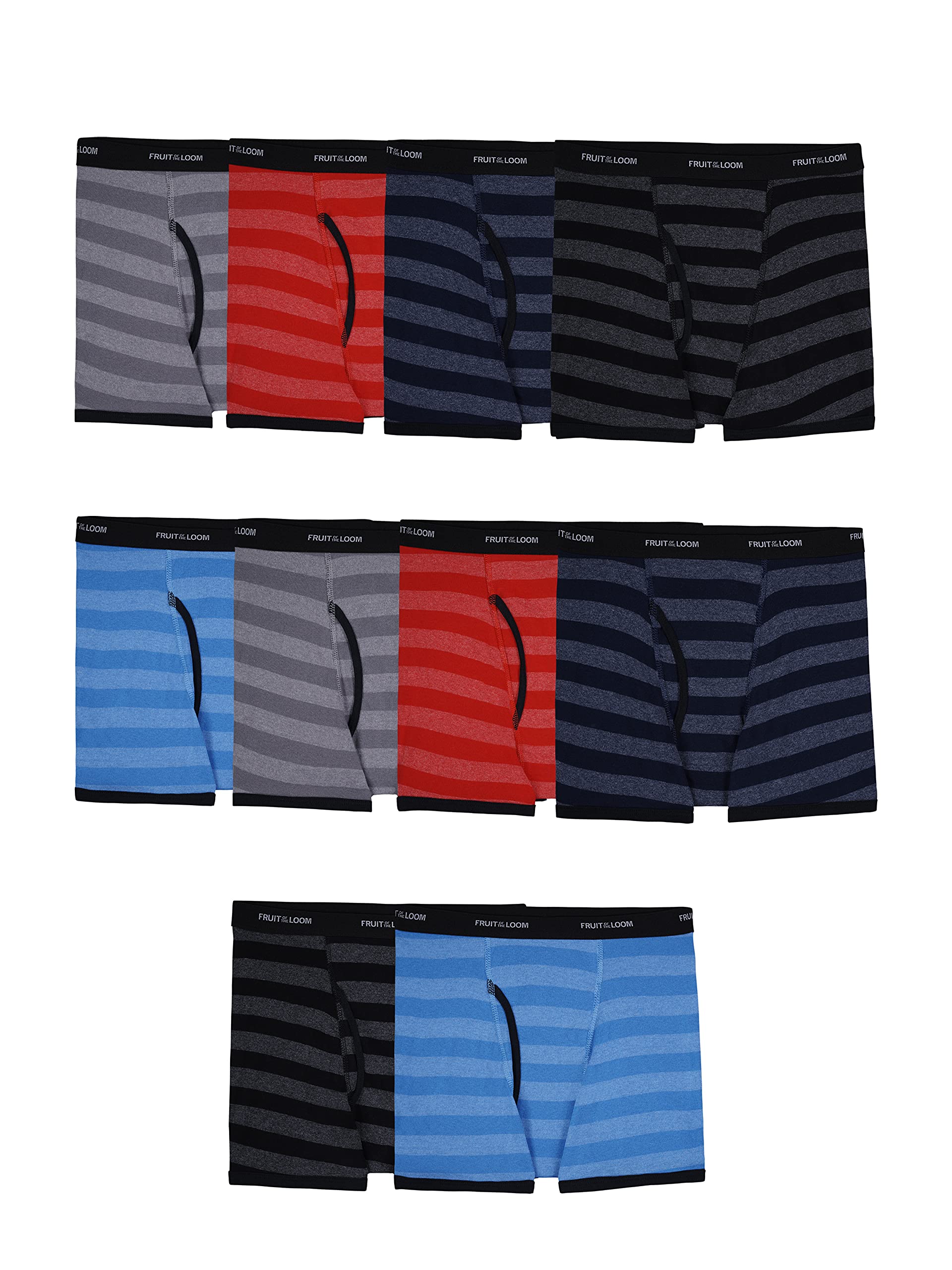Fruit of the Loom Boys' Tag Free Cotton Boxer Briefs - Soft Breathable Underwear for Kids & Teens - Perfect for School, Sports & Everyday Comfort