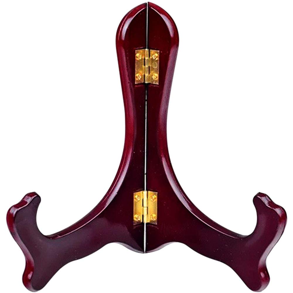 Premium Mahogany Wooden Easel Stand - 5 Inch Folding Display Holder for Plates, Pictures & Art - Perfect for Home Decor, Gift Presentations & Craft Shows