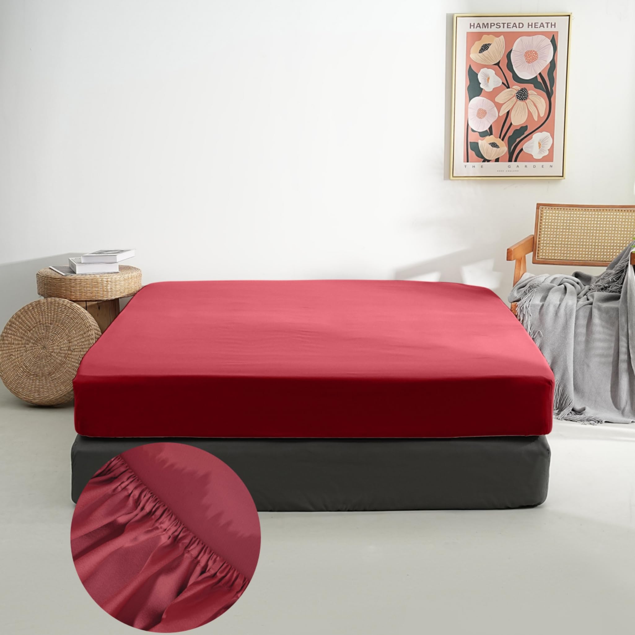 Mohap Queen Size Fitted Sheet - Deep Pocket (Up to 16
