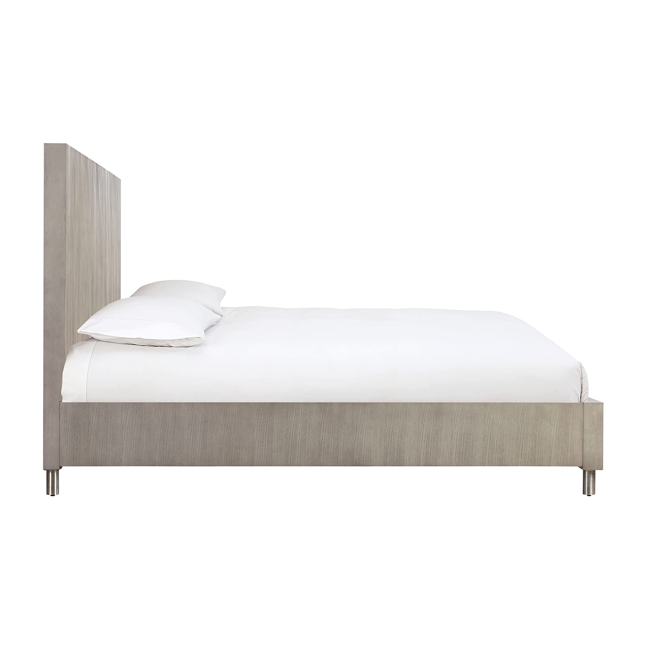 Modus Furniture Solid Wood King Size Platform Bed Frame in Argento Misty Grey - Sturdy & Stylish for Modern Bedrooms, Guest Rooms & Master Suites