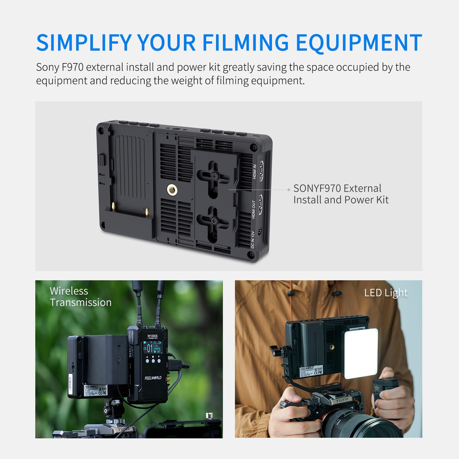 FEELWORLD F5PROX 5.5 Inch 1600Nit Ultra Bright 4K HDMI DSLR Camera Field Monitor with Touch Screen - Perfect for Outdoor Filming, Vlogging, and Professional Video Production