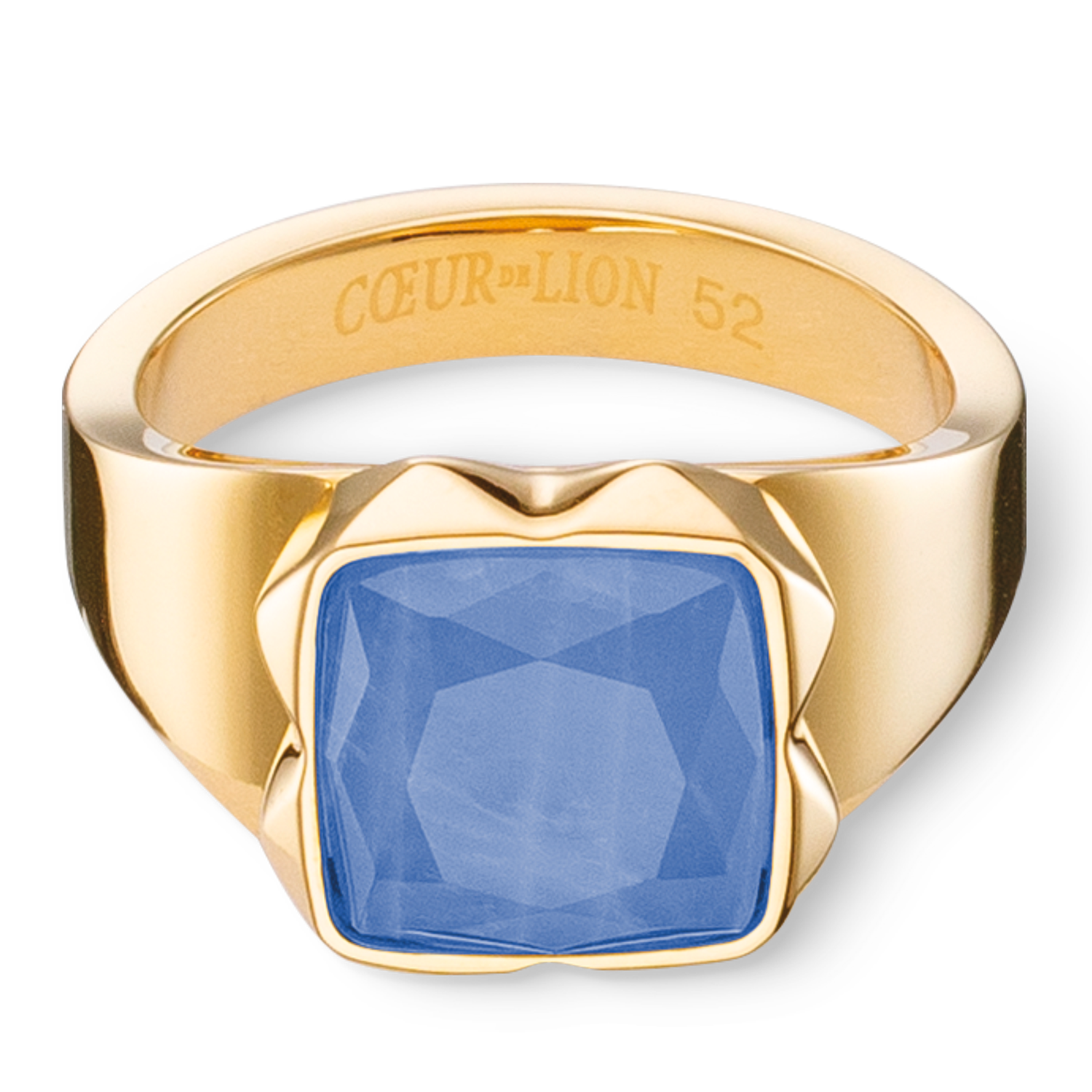 Square Aventurine Ring with Gold Blue Spikes - Elegant Crystal Jewelry for Women, Perfect for Parties, Weddings & Everyday Wear