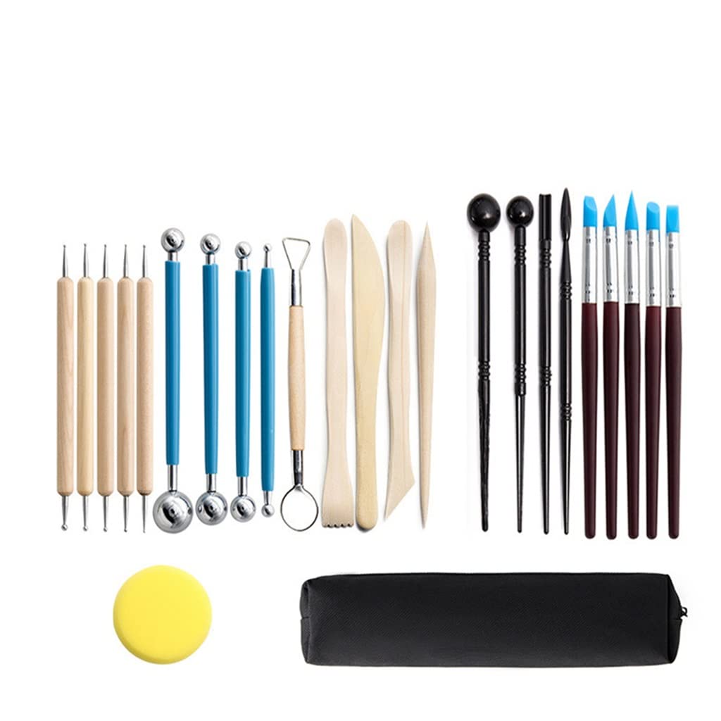 25-Piece Polymer Clay Tools Set for DIY Sculpting, Pottery & Ceramic Modeling - Carving, Smoothing & Waxing Kit - Perfect for Artists, Crafters & Beginners (Home Studio & Classroom Use)