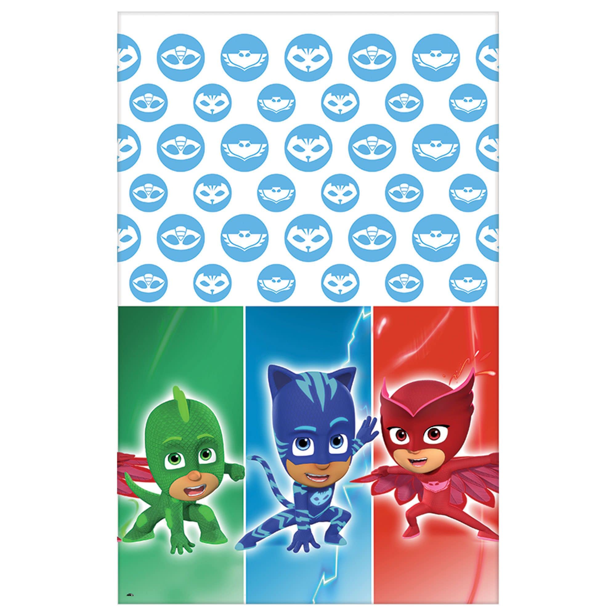 PJ Masks MEGA Deluxe Birthday Party Pack for 16 - Plates, Napkins, Cups, Table Cover, Candles & Balloons - Kids Superhero Themed Party Supplies for Birthdays & Celebrations