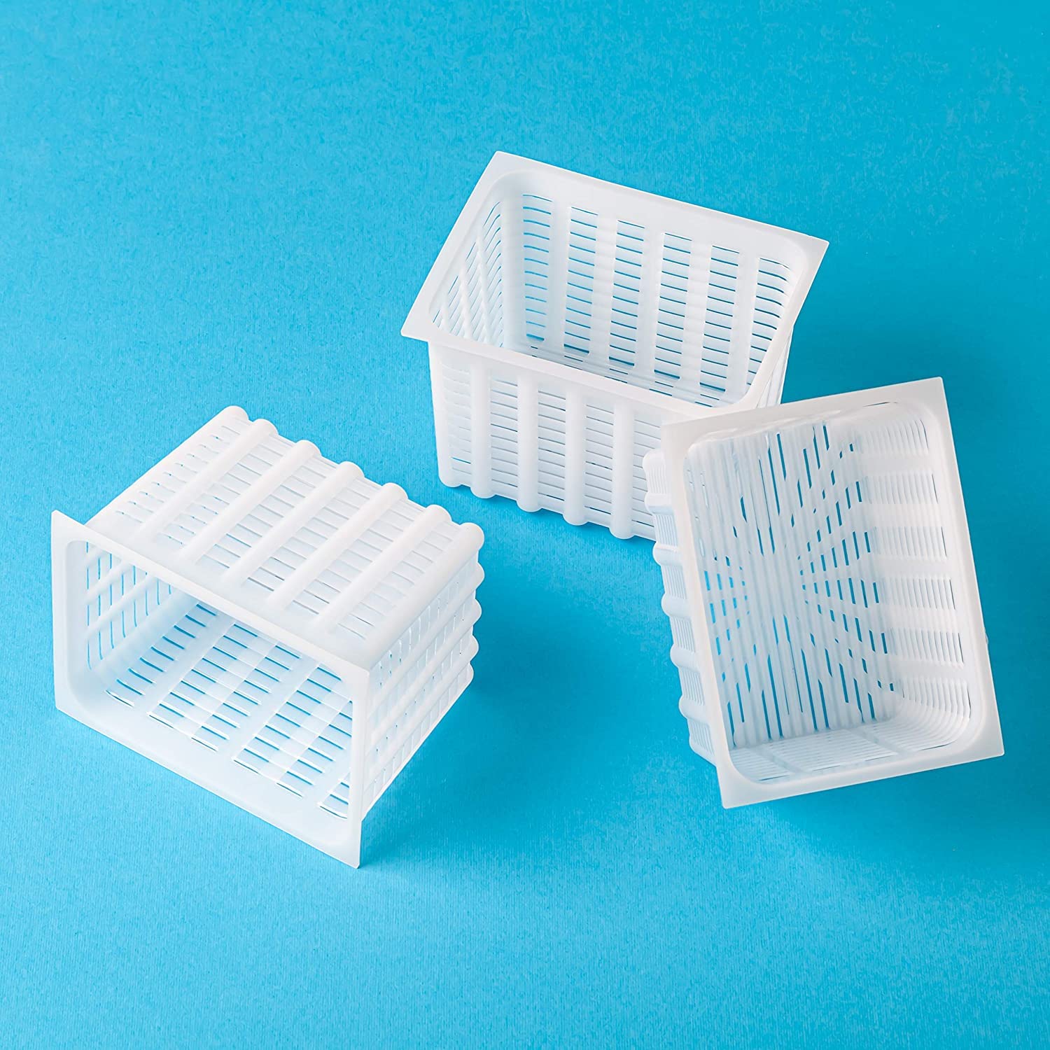 Cheese Making Kit - 3pcs Cheese Molds for Soft & Hard Cheese (0.4L/0.35kg) - Perfect for Goat Cheese, Cow Cheese & DIY Cheese Making at Home - Ideal for Homemade Mozzarella, Ricotta & Artisan Cheeses