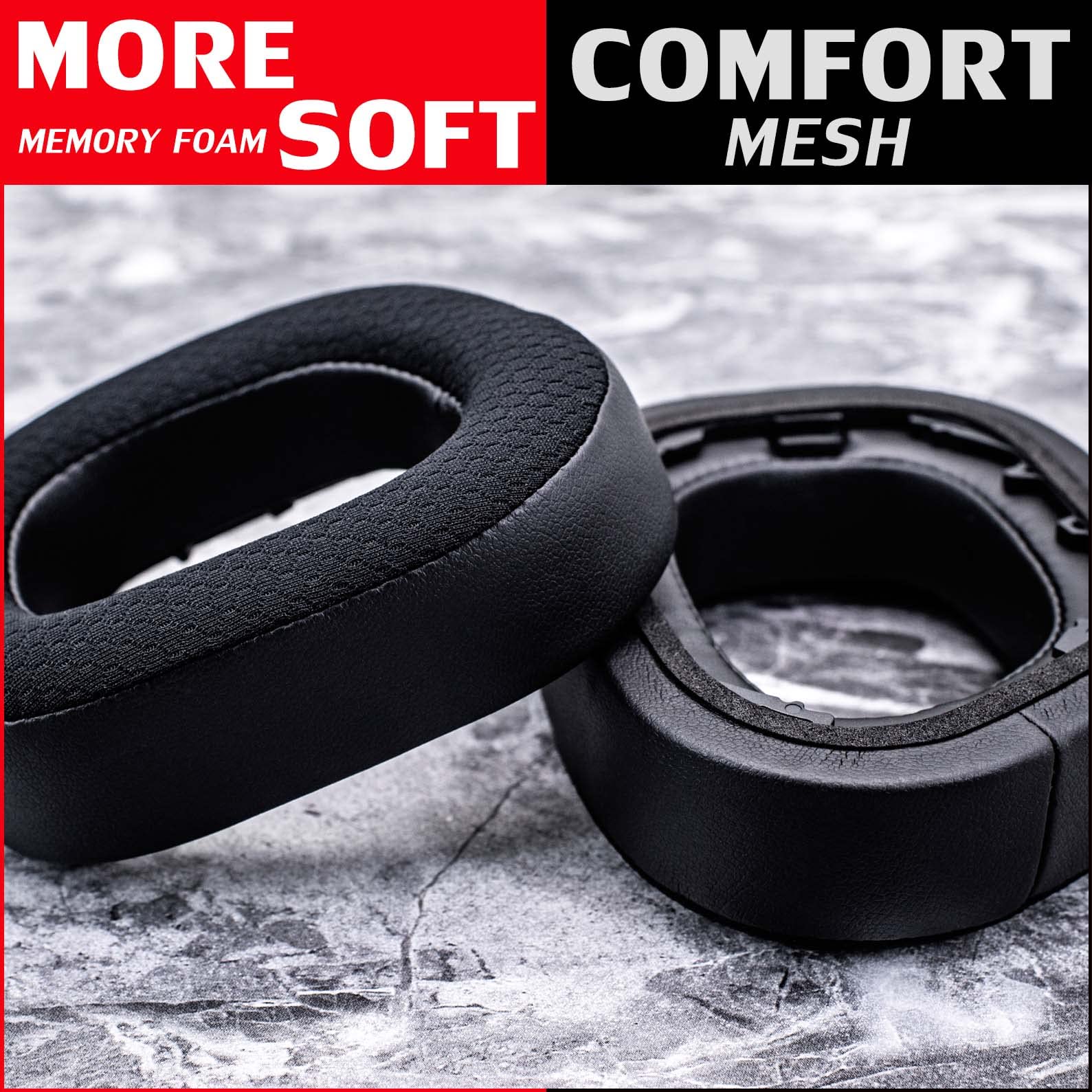 HS80 Cooling Gel Ear Pads Replacement - Thick Memory Foam Cushions with Breathable Mesh for Corsair HS80 Headset | Enhanced Comfort for Gaming, Work & Long Wear Sessions