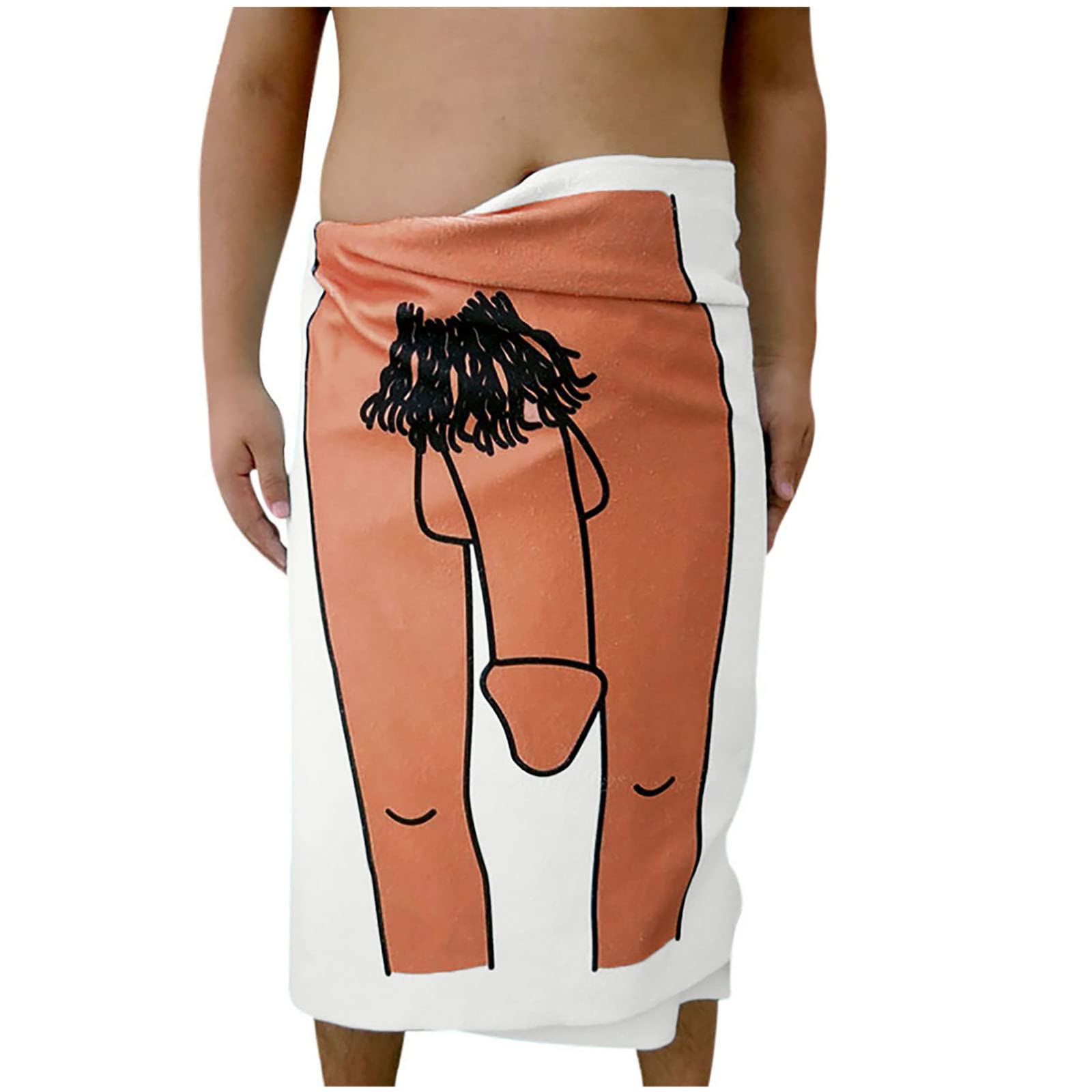 Funny Novelty Beach Towels for Women & Men - Soft Velour Bath Towel with Creative Design, Perfect for Beach, Pool, Yoga, Travel & Gifts (#05-White) | Great as Shower Wrap, Picnic Blanket or Sexy Gift Idea