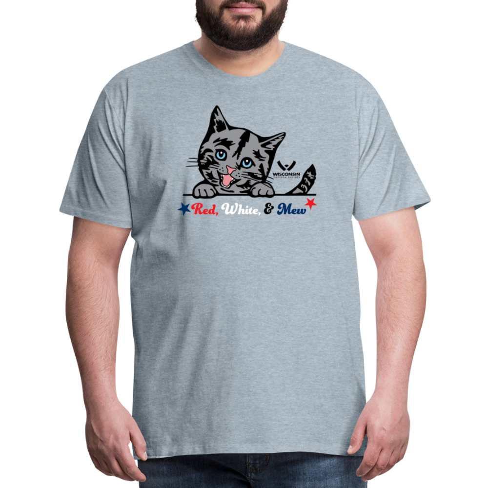 Red White & Mew Classic Premium T-Shirt - Soft Cotton Casual Tee for Men & Women - Perfect for Everyday Wear, Gifts & Cat Lovers