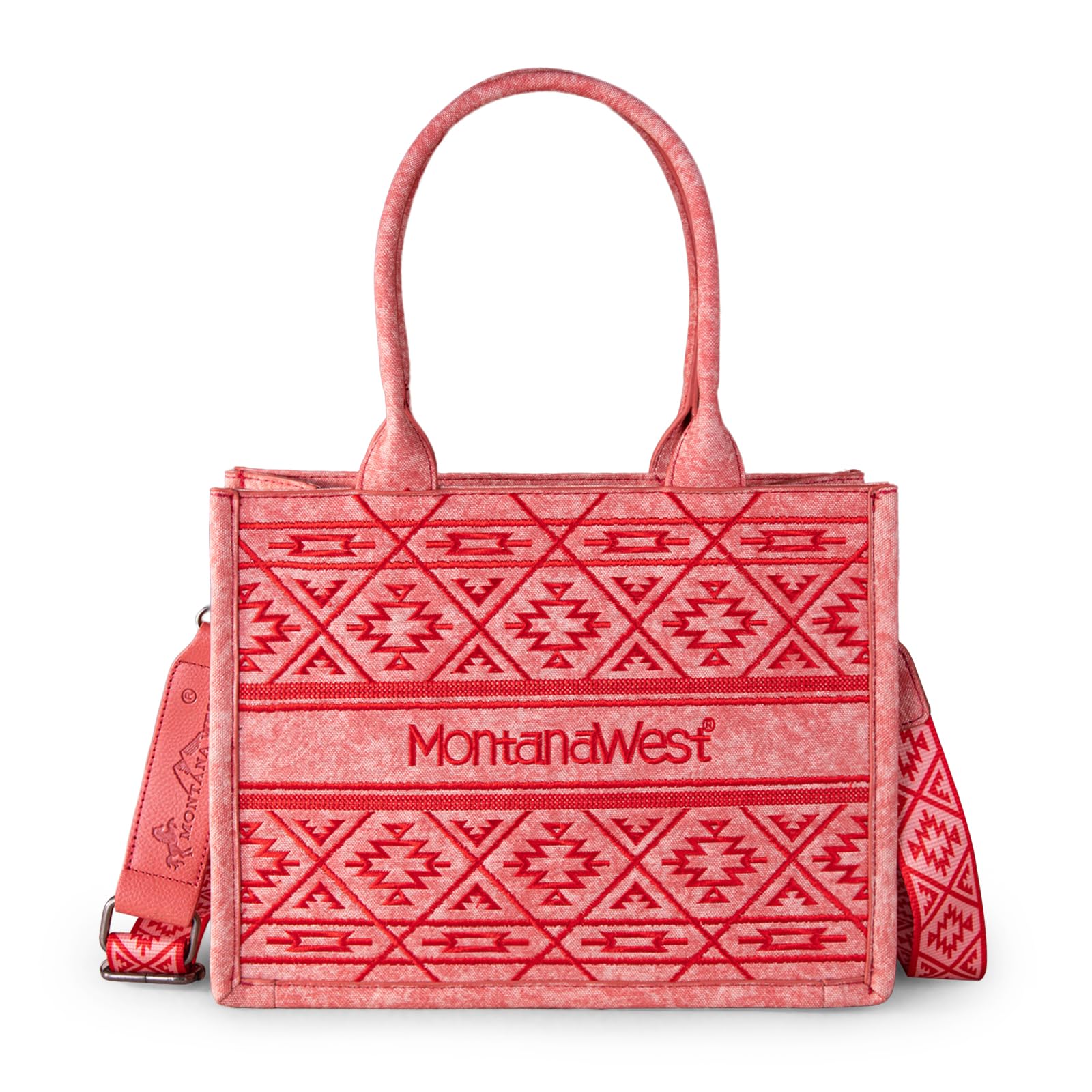 Montana West Women's Western Aztec Designer Canvas Tote Bag with Guitar Strap - Stylish Crossbody Purse for Casual Outings, Shopping & Travel