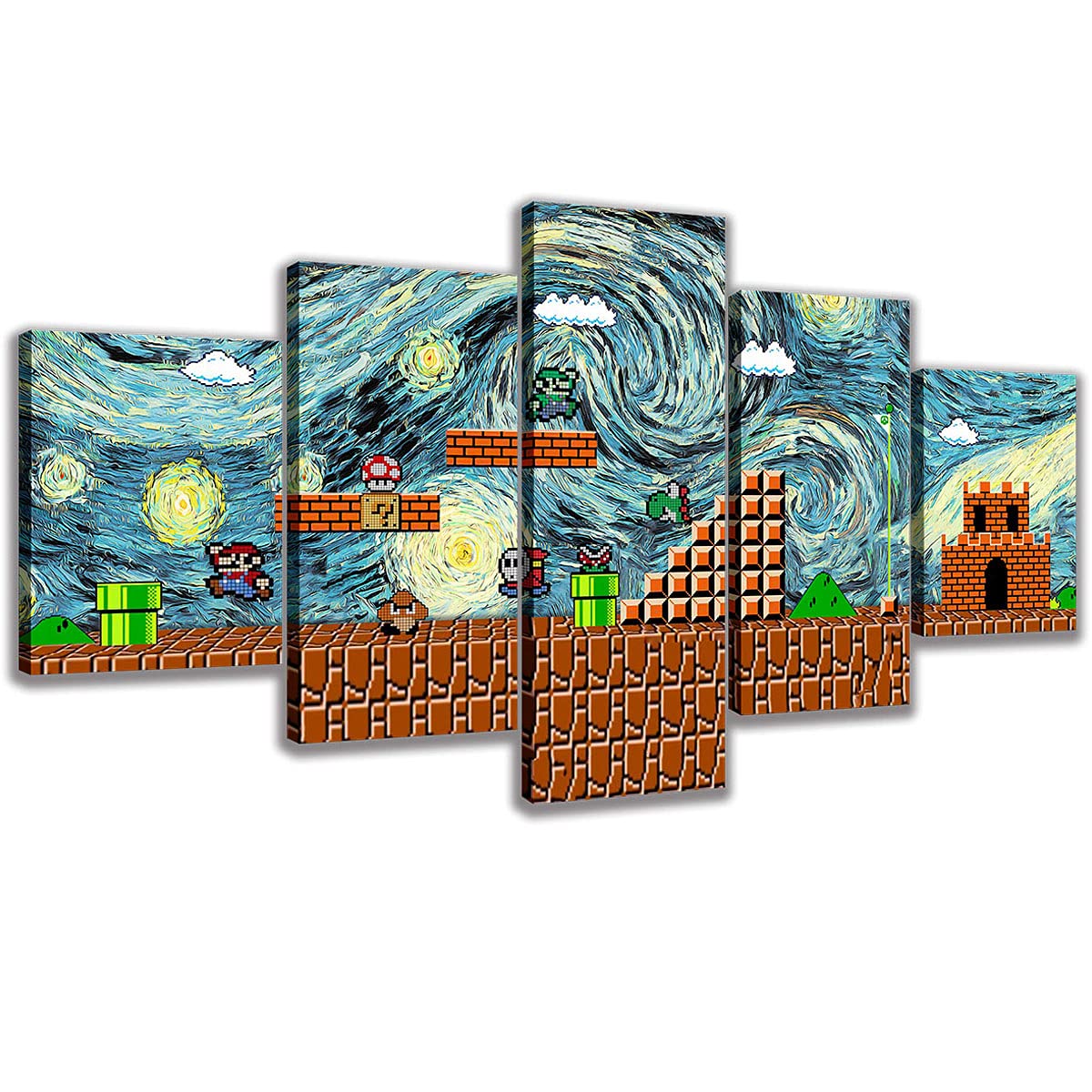 Gamer Room Decor - 5pcs Anime Wall Art Posters for Living Room & Bedroom