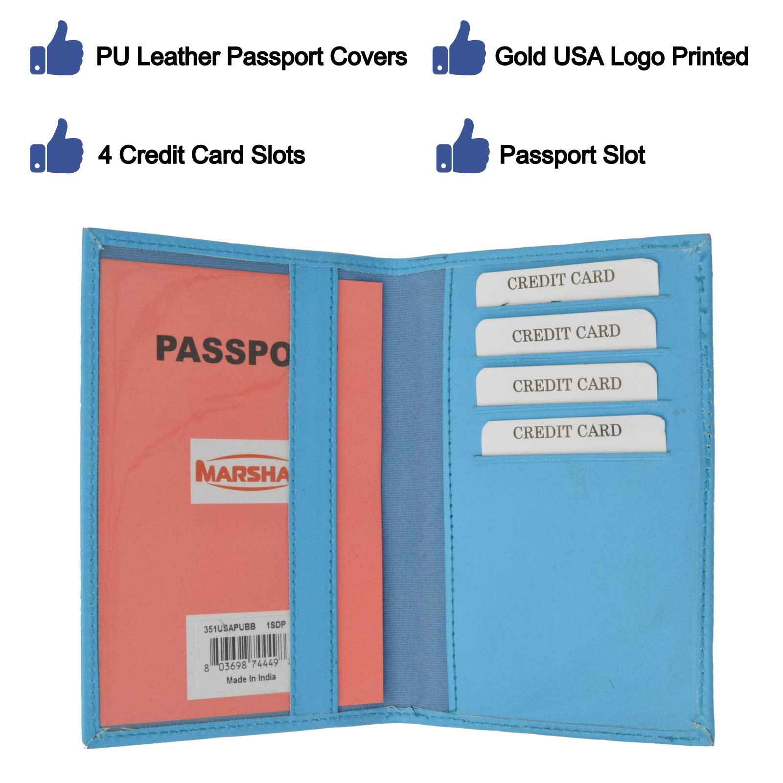 Premium Travel Passport Organizer Holder - RFID Blocking Credit Card Protector & Wallet (Baby Blue) | Perfect for International Flights, Business Trips & Family Vacations
