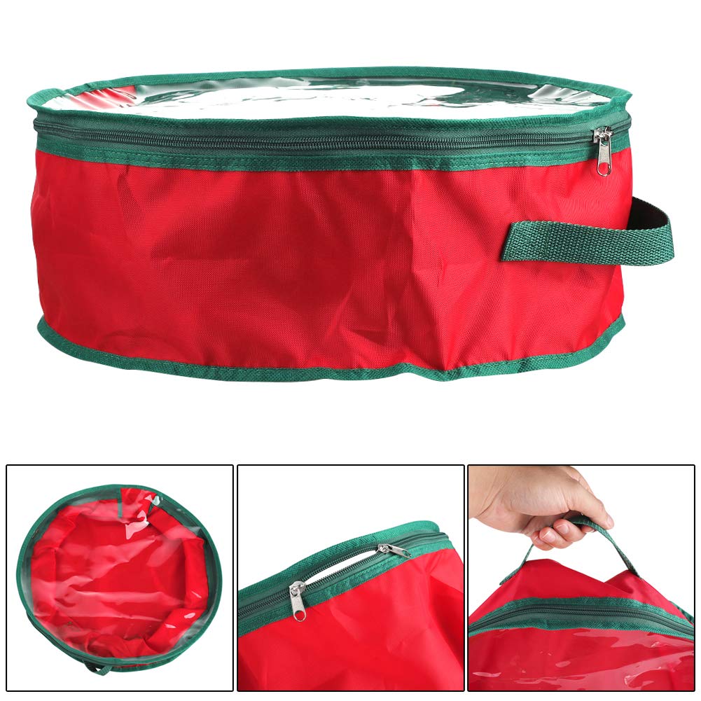 Christmas Wreath Storage Bag with Clear Window - 420D Oxford Fabric Holiday Wreath and Garland Organizer (19.7