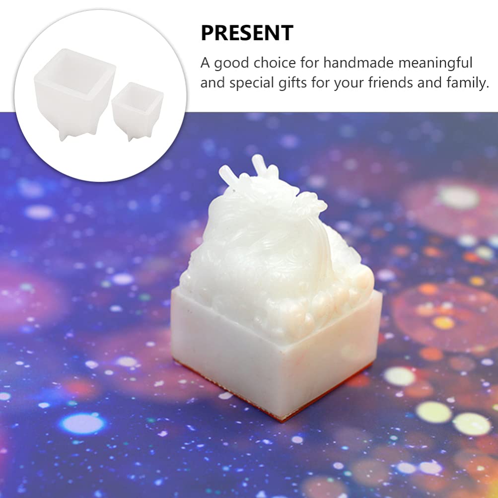 EXCEART 2-Piece Silicone Stamp Mold Set for Cake Decorating, Chocolate Molds, Candy Making, Resin Crafts - Jade Animal Statue Design - Food Safe 3D Baking Molds for DIY Desserts, Party Treats & Home Decor