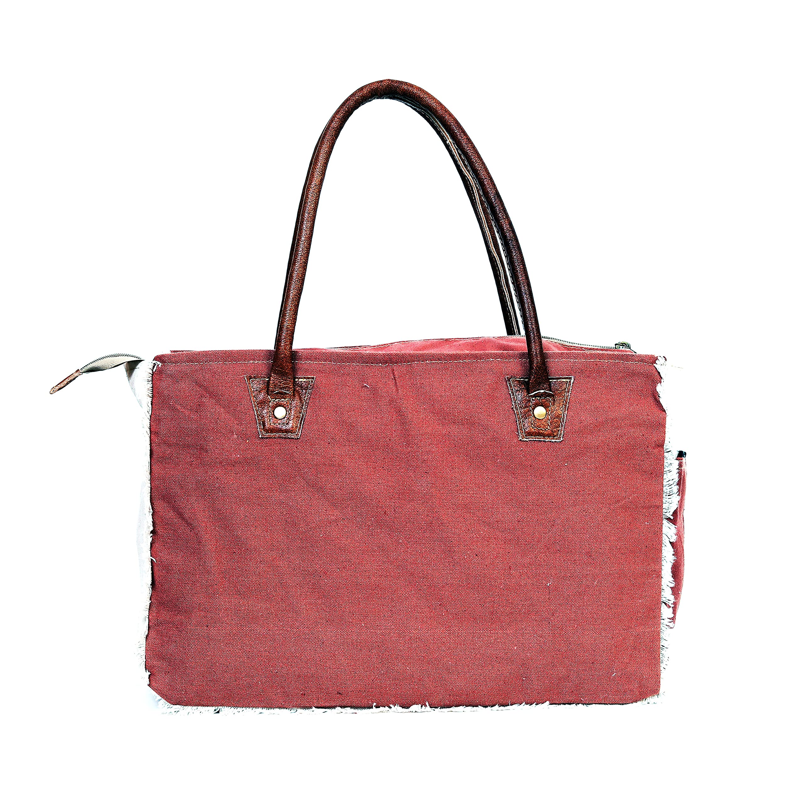 LA BOHEME Upcycled Canvas & Leather Crossbody Bag - Eco-Friendly Vegan Purse for Women, Trendy Shoulder Bag with Adjustable Strap - Perfect for Travel, Shopping & Everyday Use
