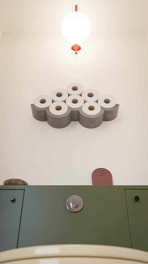 Lyon Beton Cloud 545 Wall Mounted Toilet Paper Holder - Modern Bathroom Tissue Dispenser for Home & Commercial Use | Durable Stainless Steel Design | Perfect for Restrooms, Hotels, and Offices