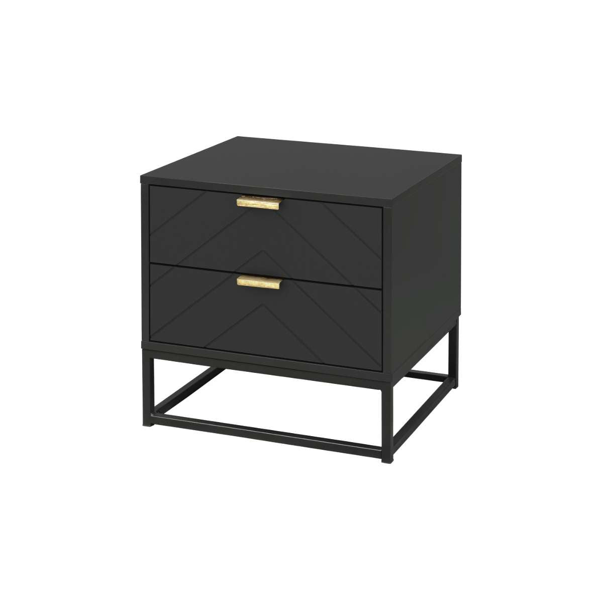 Modern Inca Bedside Table - Black Nightstand with Storage Shelf for Bedroom, Living Room, or Office - Compact End Table with Easy Assembly