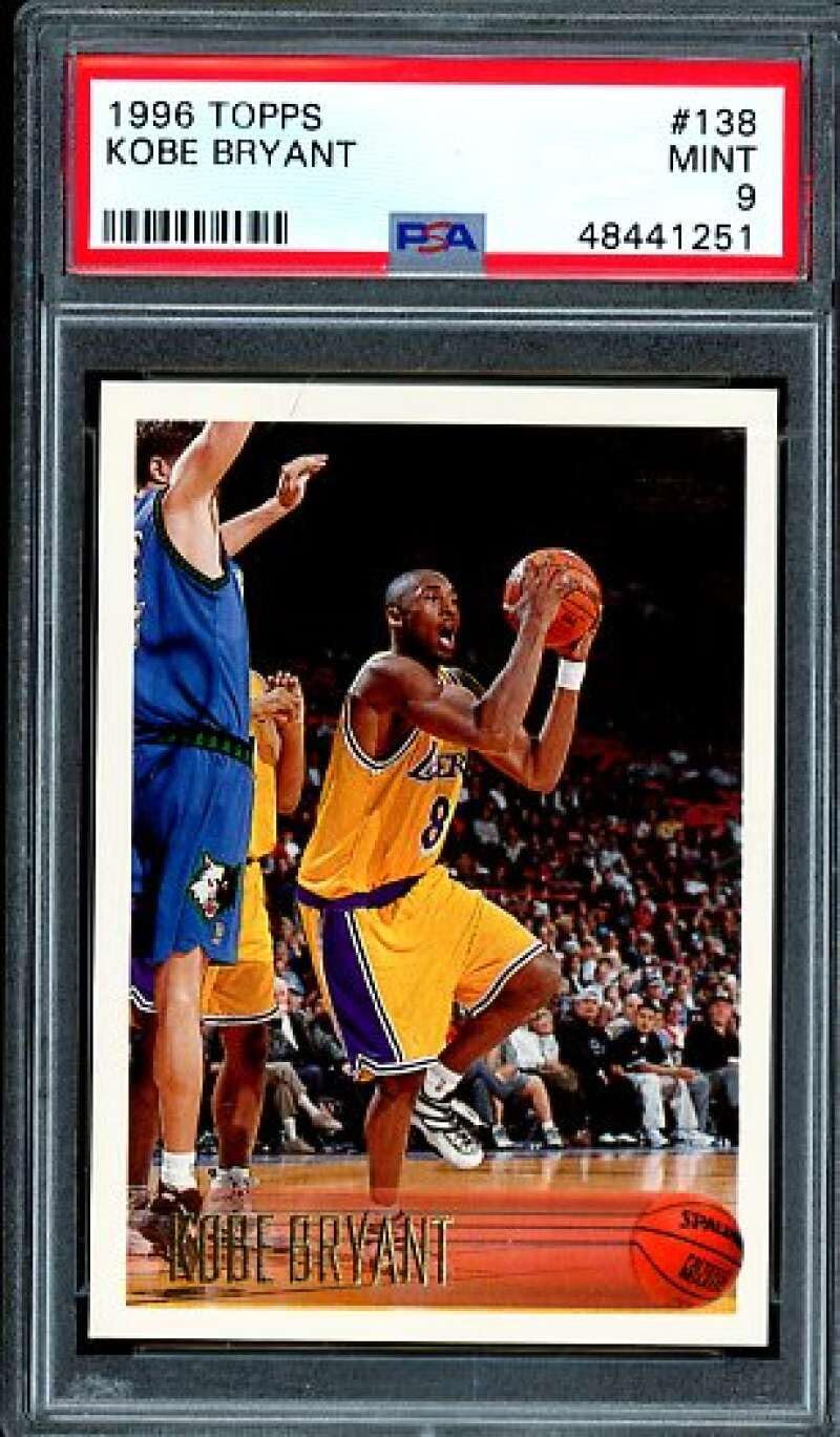 1996-97 Kobe Bryant Rookie Card #138 Topps PSA 9 Mint Condition - Perfect for NBA Memorabilia Collectors & Basketball Fans Display