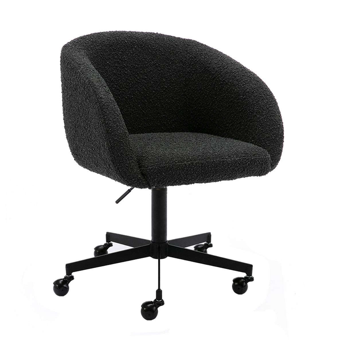 Avalon Boucle Office Chair - Ergonomic Modern Upholstered Desk Chair with Adjustable Height for Home & Office Workspace - Perfect for Remote Work, Study, and Gaming