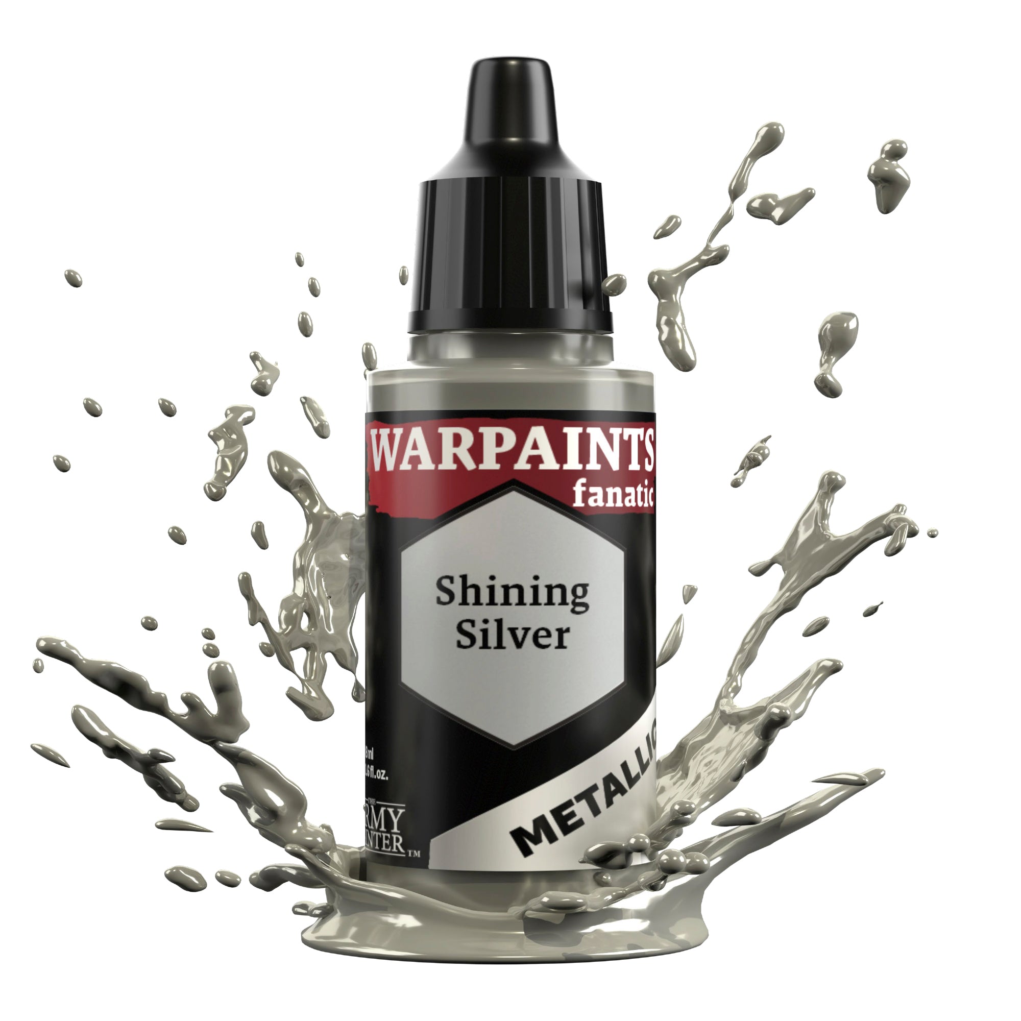 Warpaints Fanatic Metallic Shining Silver - High-Quality Metallic Paint for Miniatures & Models - Perfect for Warhammer, D&D, and Cosplay Projects
