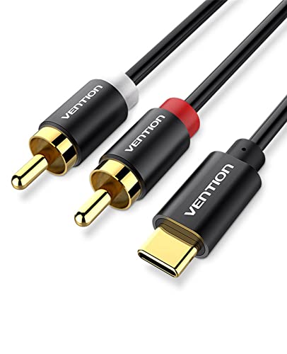 USB C to 2 RCA Audio Cable - 3ft Type-C to RCA Stereo Adapter for Car Audio, Home Theater, Speakers | Gold-Plated Connectors | Noise-Free Digital Audio Transmission | Perfect for iPhone, Android, Smartphones, Tablets, Amplifiers & DVD Players