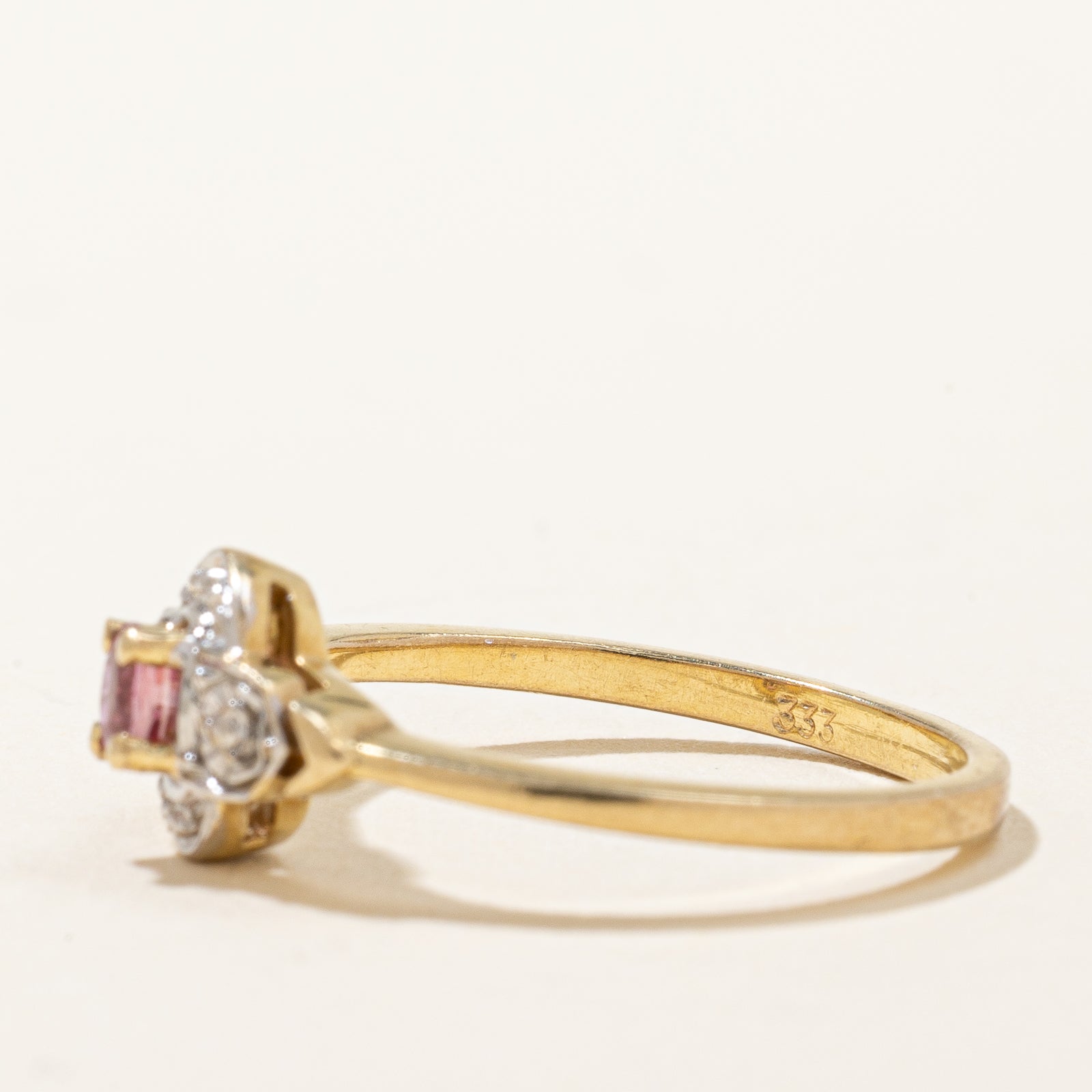 Two Tone Gold Ruby Ring - 0.14ct Natural Ruby Jewelry - Size 6 - Elegant Gift for Women, Anniversary & Special Occasions