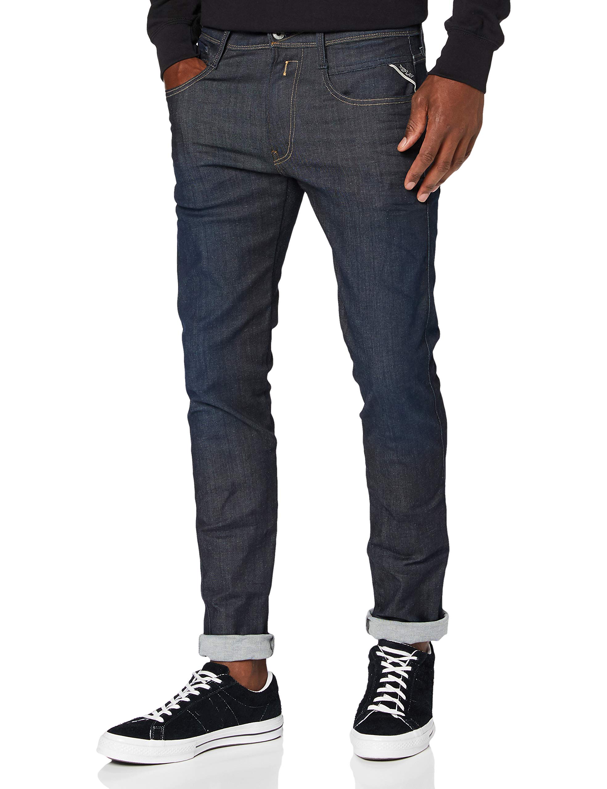 Replay Men's Anbass Hyperflex Stretch Denim Jeans - Comfortable Slim Fit for Casual Wear & Everyday Style