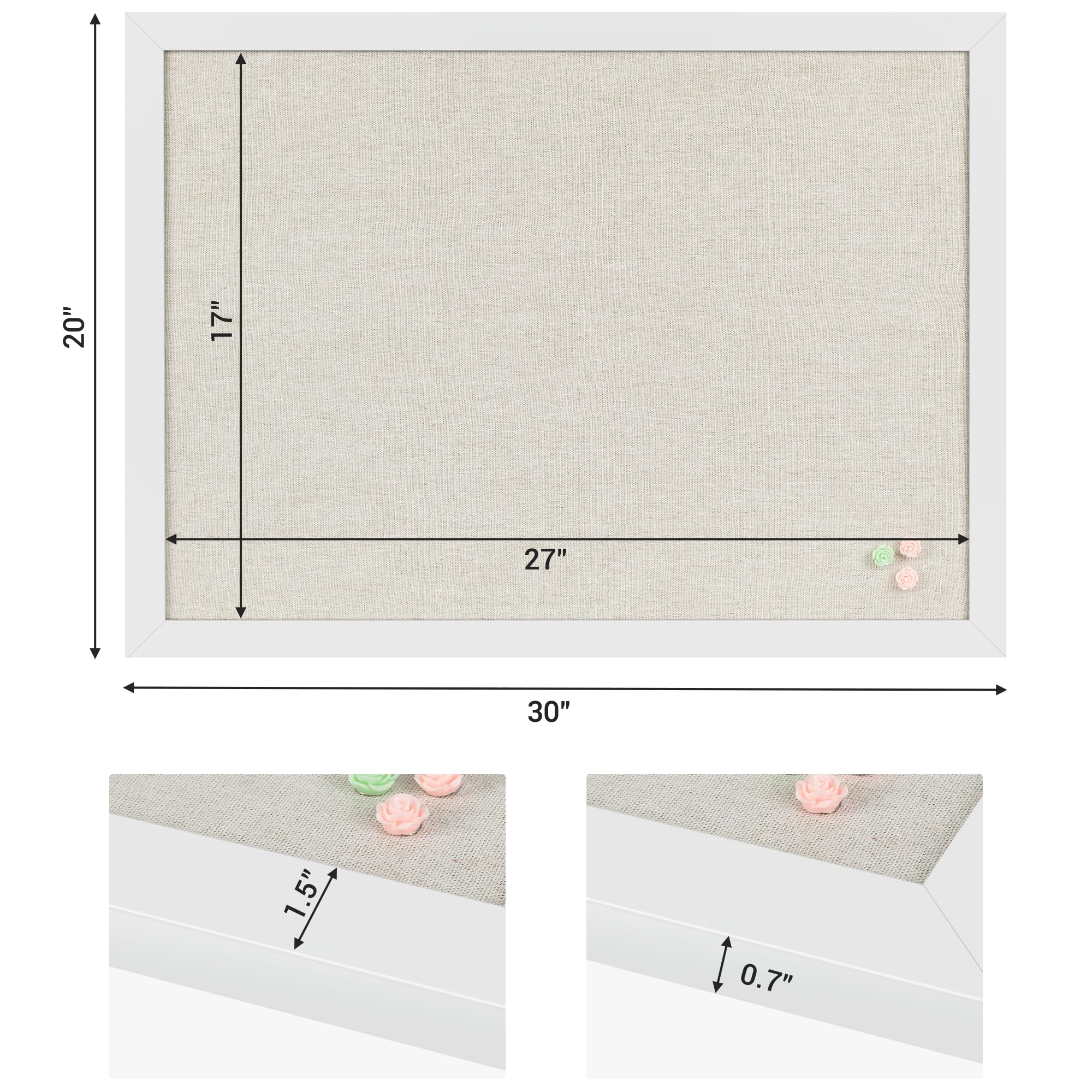 White Cork Bulletin Board 30