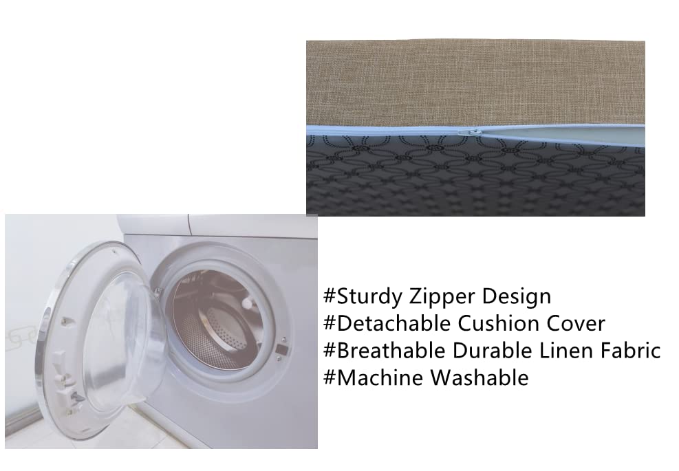 Washable Non-Slip Shoe Bench Cushion Pad - Farmhouse Style Chair Pads for Entryway, Mudroom & Shoe Rack (Khaki, Customizable) - Perfect for Home Organization & Comfortable Seating