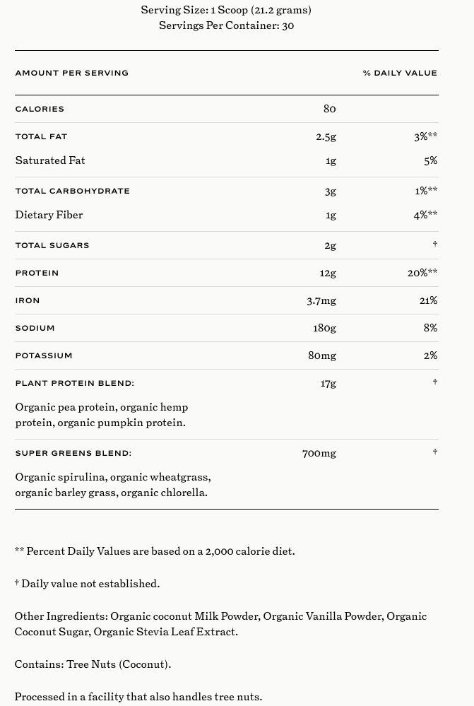 Sakara Life Protein & Greens Super Powder - Plant-Based Protein Supplement, 30 Servings, Vegan & Gluten-Free for Energy & Recovery - Perfect for Smoothies, Shakes & Post-Workout Nutrition