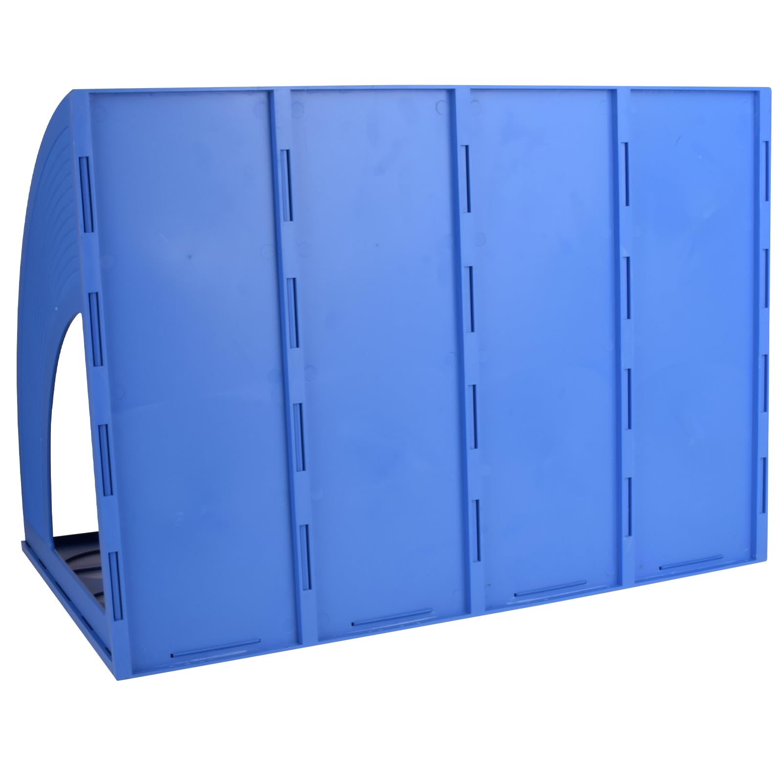 SAYEEC 4-Tier Plastic Magazine Holder - Vertical A4 File Organizer for Documents, Papers, and Magazines - Sturdy Desk Storage for Office, Home & School - Space-Saving Blue Organizer Box (Perfect for Clutter-Free Workspaces & Bookshelves)