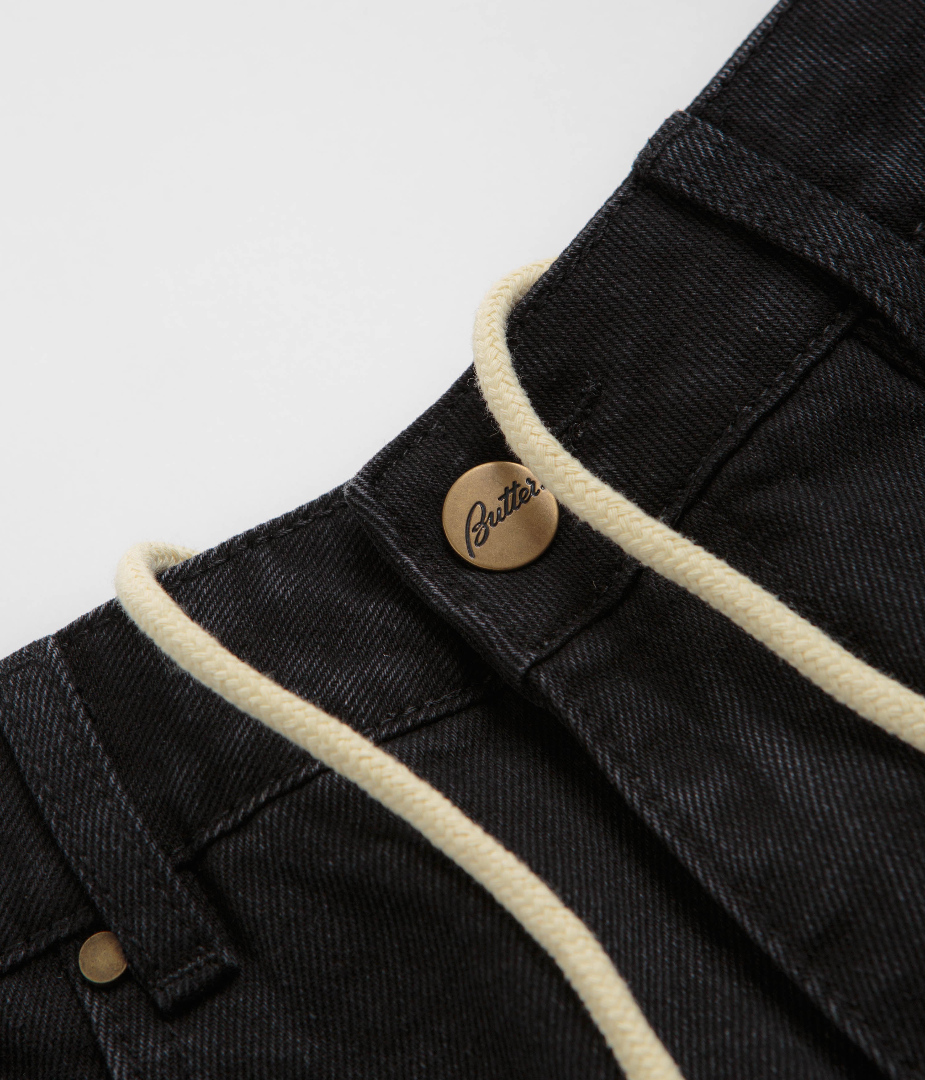 Butter Goods Lock Denim Shorts for Men - Flat Black Washed Denim Shorts | Casual Streetwear, Summer Fashion, Outdoor Activities