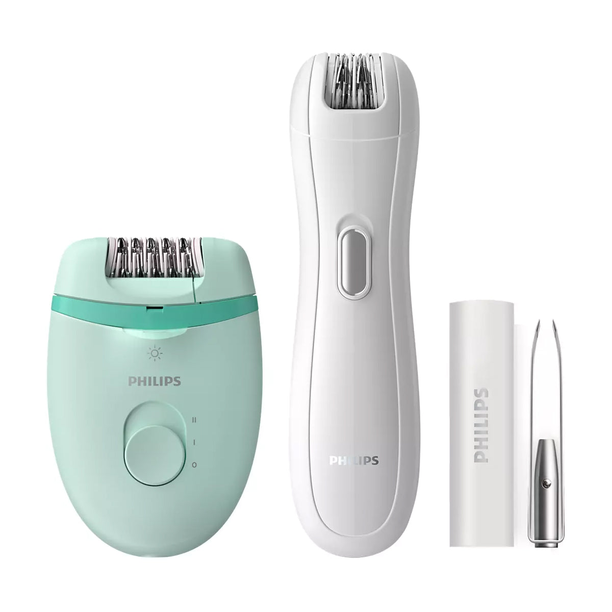 BRP529 Corded Compact Epilator for Women - Painless Hair Removal for Legs, Arms, Underarms & Bikini Line - Smooth Skin at Home - Rechargeable Electric Hair Remover with 20 Tweezers